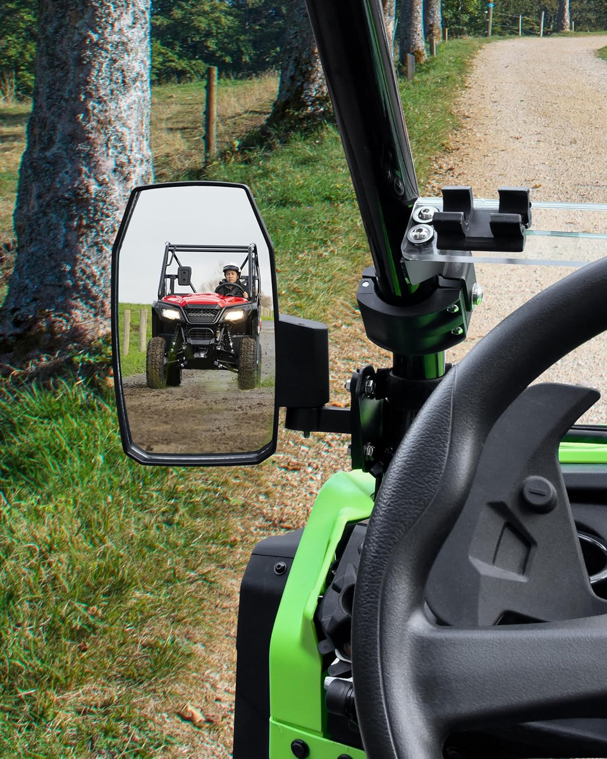 Foldable Side Mirrors with Mounting Brackets for Honda Pioneer 520 2021-2025, Pioneer 500 2015-2023 Accessories, Adjustable Rearview Mirror with Wide View & Easy Installation, 2PCS