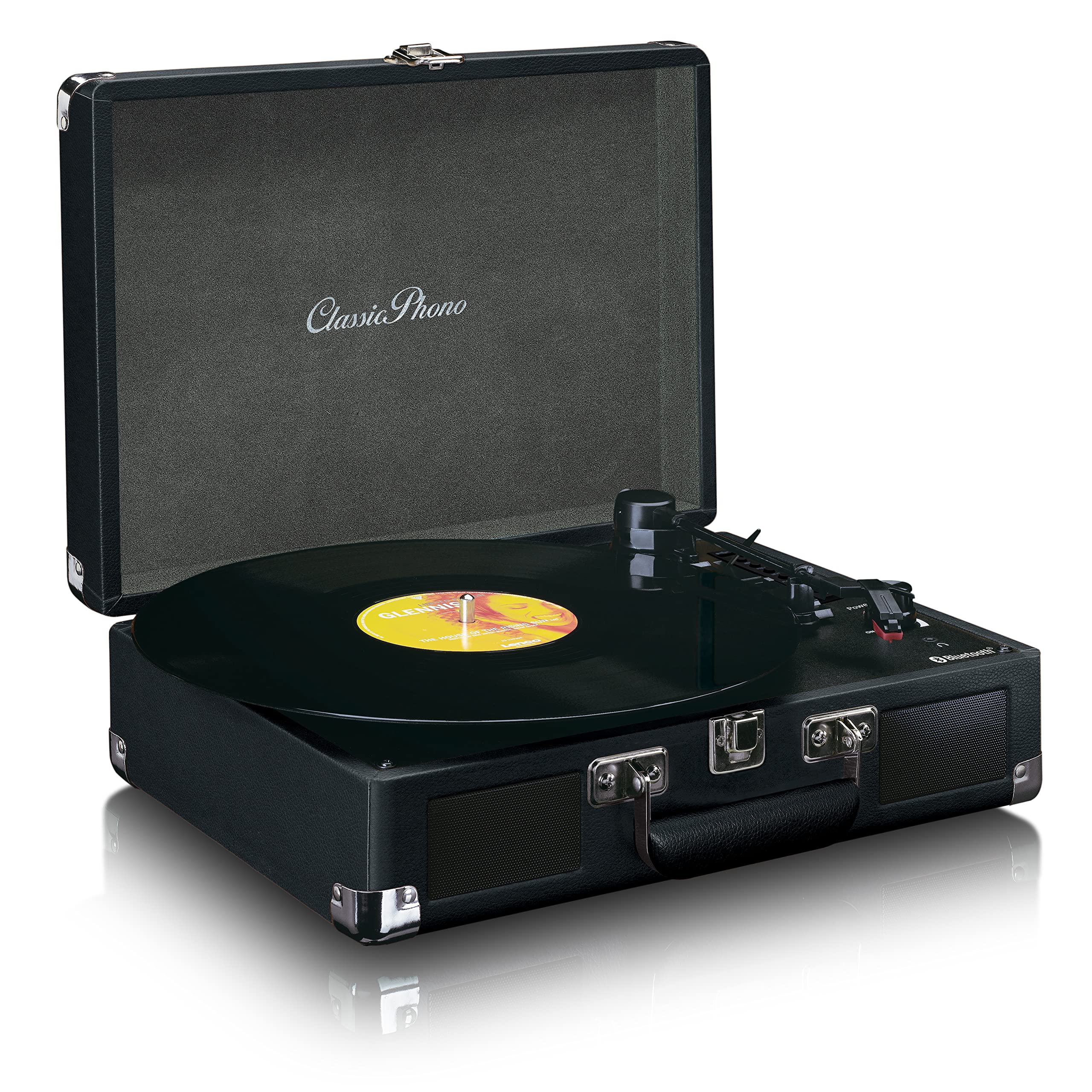 Classic Phono TT-115 Giradischi – Giradischi – Bluetooth – USB – 3 velocità – registrazione diretta su USB senza PC – trasmissione a cinghia – nero