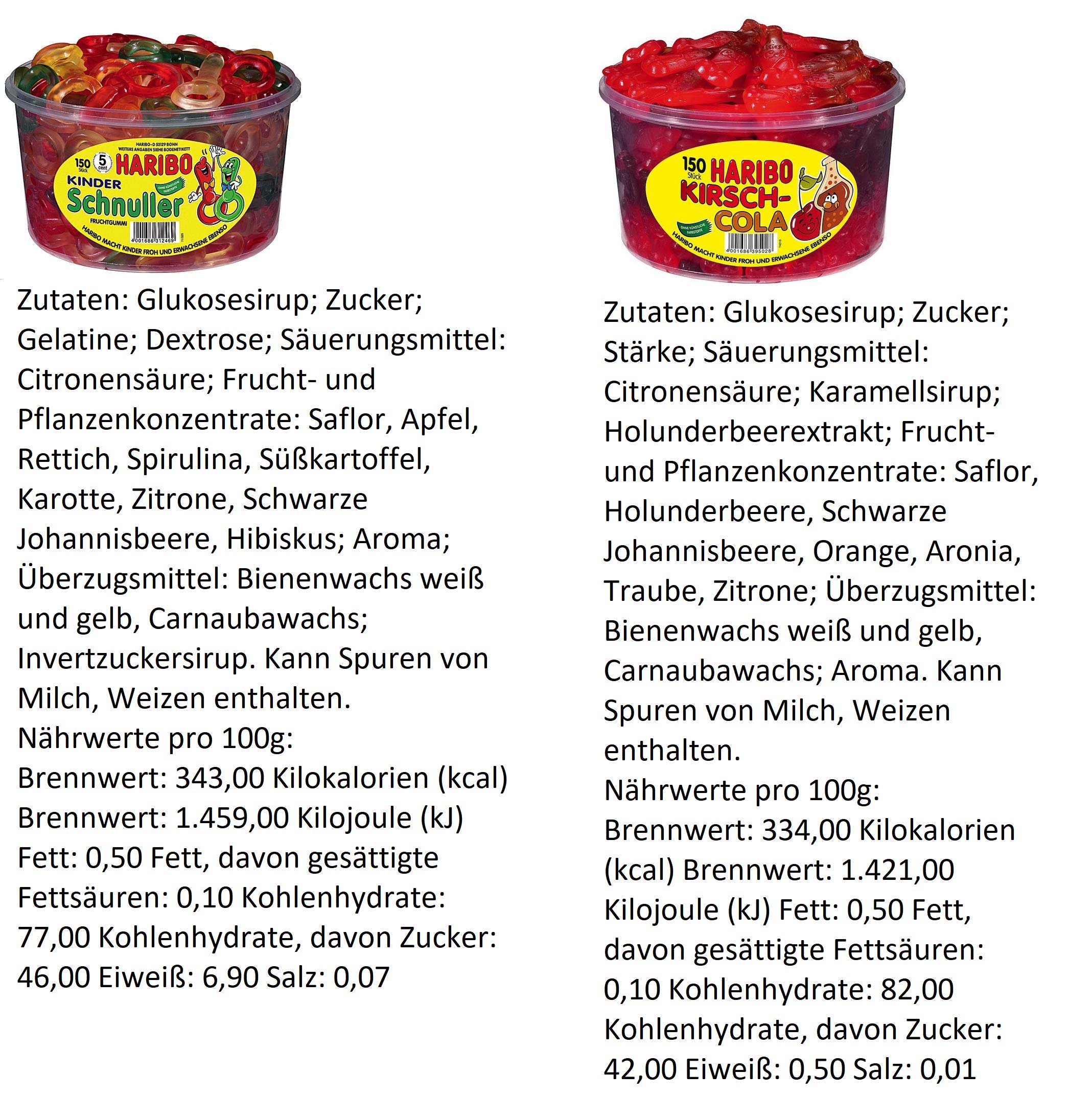 8 Dosen (10,05 Kg) Haribo Mixpaket Frösche, Schlümpfe, Schnuller, Kirsch-Cola, Pfirsiche, Magic Balla, Happy Cherries und Riesen Erdbeeren