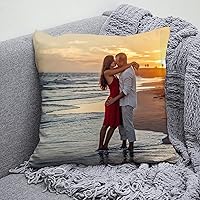 Anlewo Personalized Photo Pillow Custom Throw Pillow 14x14" Double Sided Optional Insert - Holiday Memorial Gift
