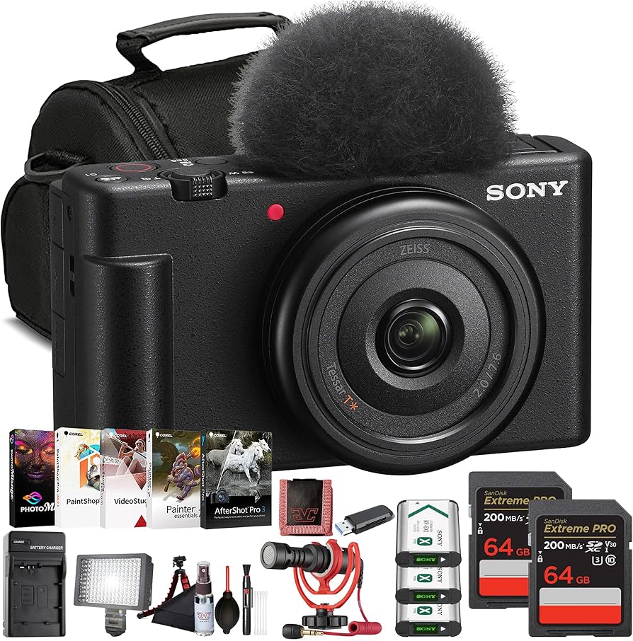 Amazon.com : Sony ZV-1F Vlogging Camera (Black) 20.1 MP 1” Sensor