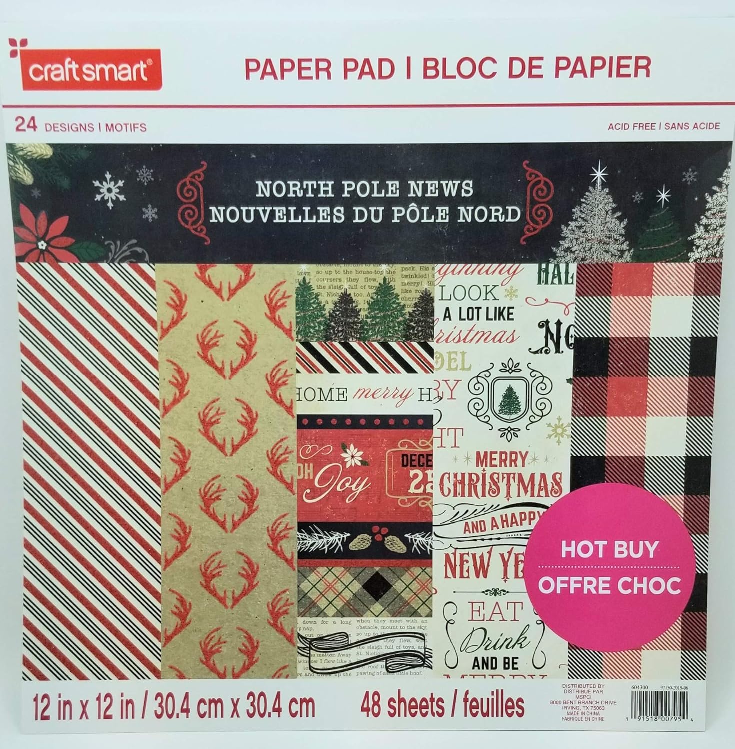 North Pole News (Xmas) Craft Smart 12"x12" Cardstock