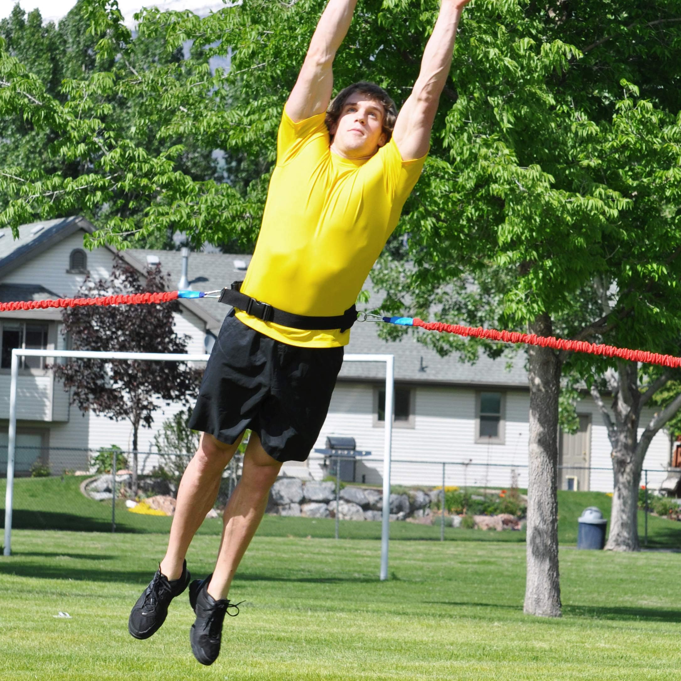 Speedster® Speed Kat - Speed, Lateral and Agility Trainer with Covered Cord ** 2 Heavy Resistance 8' Safety Sleeve Cords - 2 Waist Belts - 2 Anchor Straps **