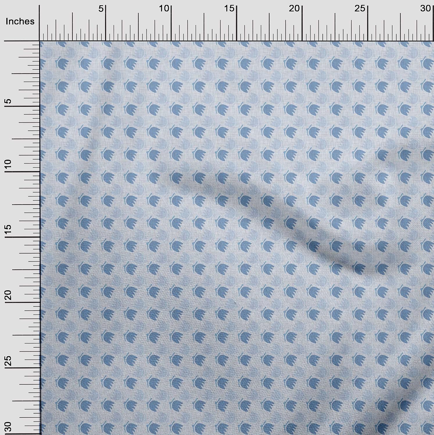 oneOone Cotton Flex Grayish Blue Fabric Block Fabric for Sewing Printed Craft Fabric by The Yard 40 Inch Wide-N8