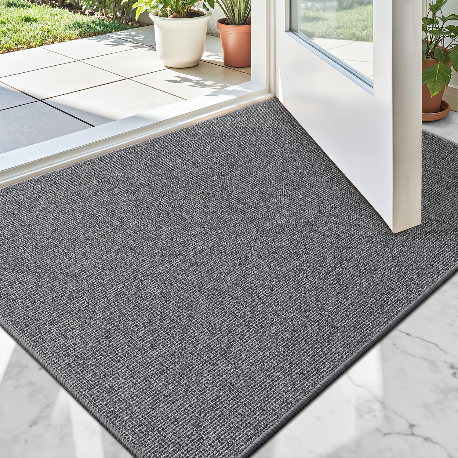 LUMI Indoor Door Mat 32"x48", Ultra Thin Low Profile Non-Slip Doormat for Home Entrance, Absorbent & Stain-Resistant Welcome Mats, Washable Entryway