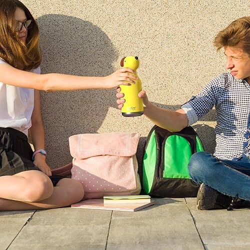 Miniatura 7 de asobu Bestie: Botella de agua aislada de acero inoxidable con cabeza de animal suave desmontable, bebida divertida para niños y adolescentes con