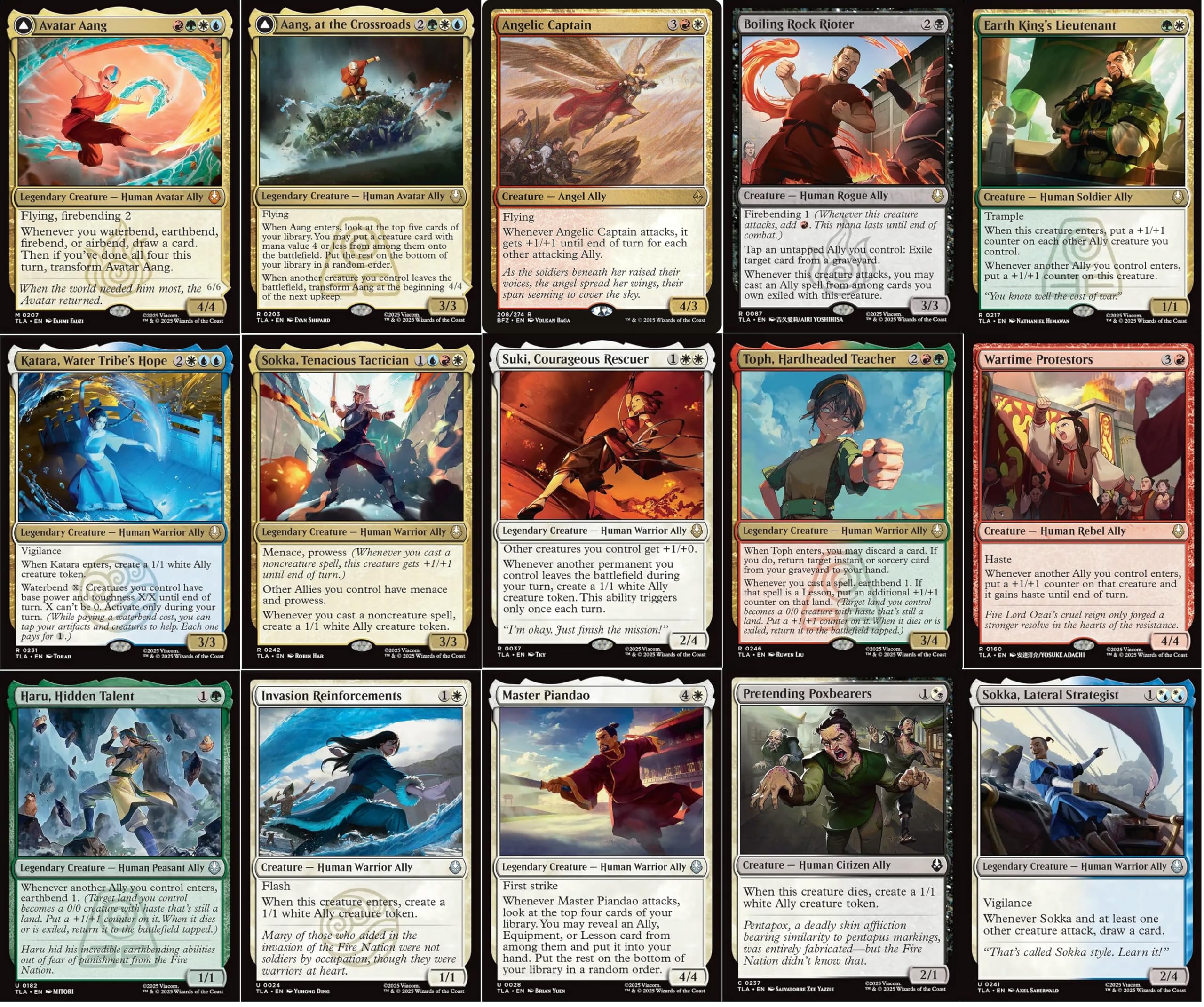 Amazon.com: Avatar: The Last Airbender Magic The Gathering Commander Deck -  Aang's Allies - 5 Color - EDH cEDH - 100 Card - Custom MTG Deck