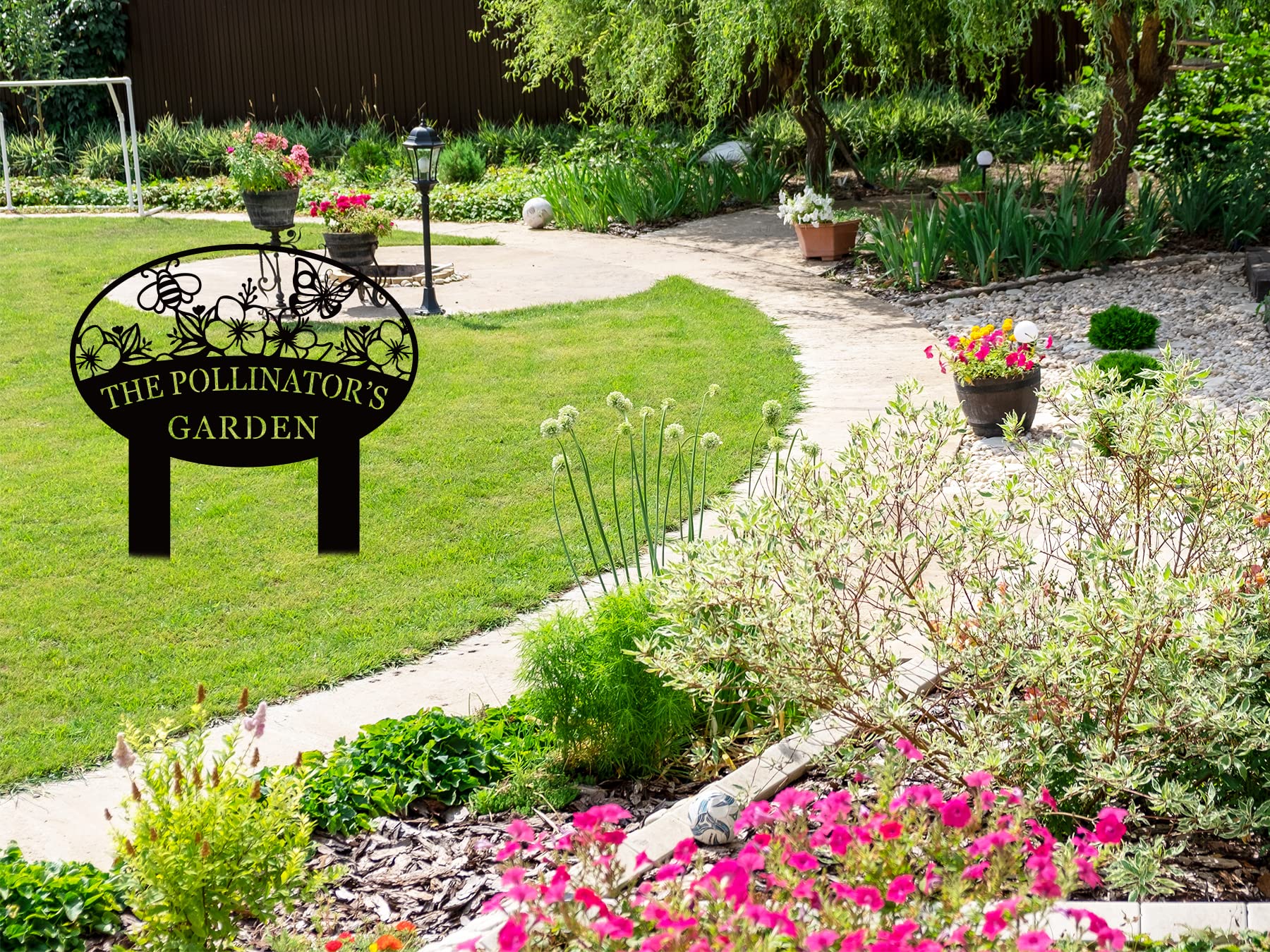 Personalized Garden Sign With Stake, Bird Garden Metal Sign