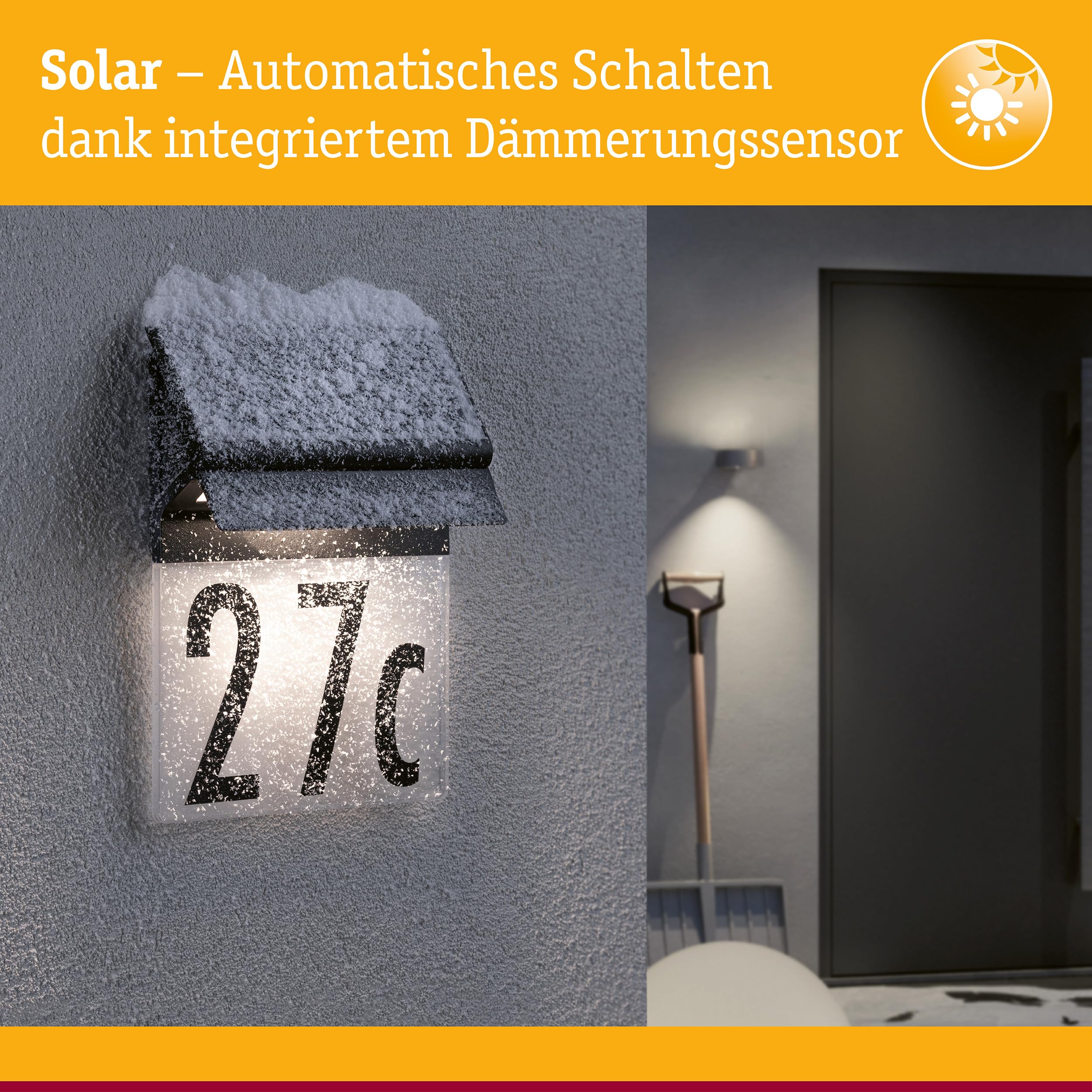Paulmann 94694 Solar LED Außenleuchte Hausnummernleuchte Neda IP44 3000K 14lm Schwarz