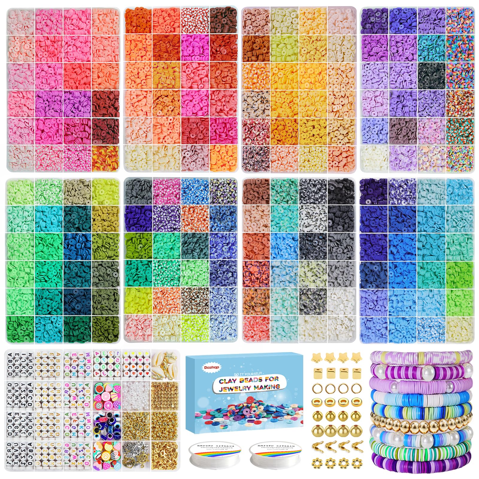 Dazhqp 31000 Clay Beads Bracelet Making Kit