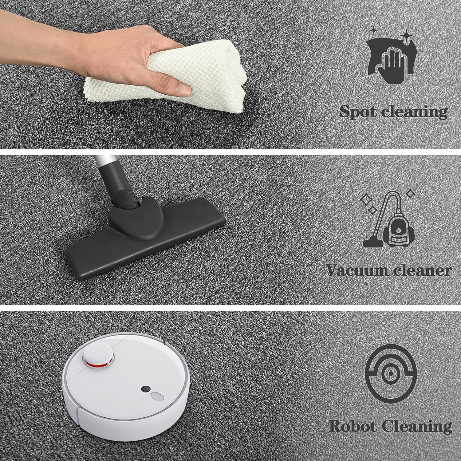 5x7 Area Rugs for Bedroom Living Room, Dark Grey Soft Low-Pile Modern Indoor Thickened Memory Foam Non-Slip Washable Carpets for Kids Dorm Home Decor Rug - Image 4