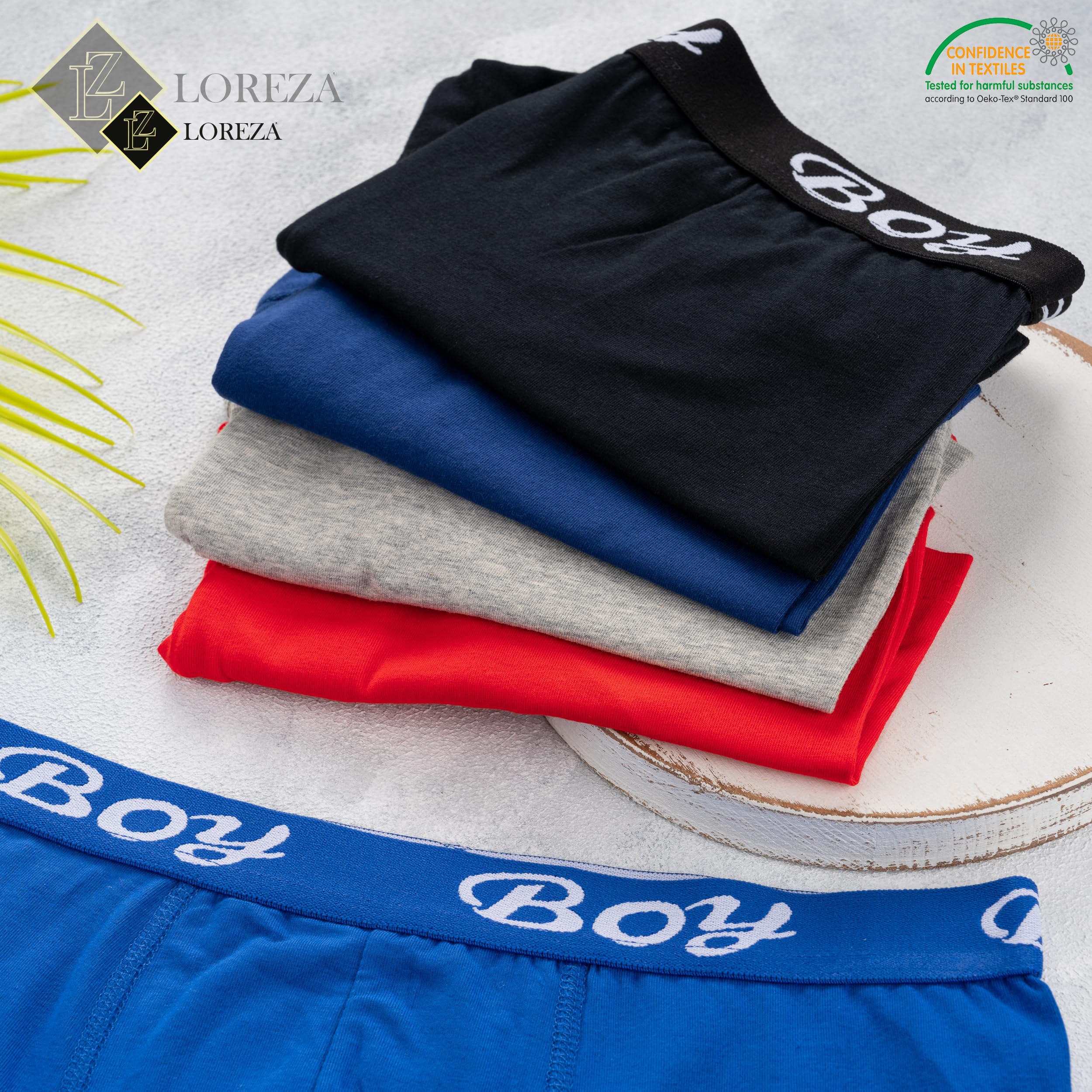 LOREZA ® 10 chłopięcych bokserek bawełnianych, rozmiar 92-170
