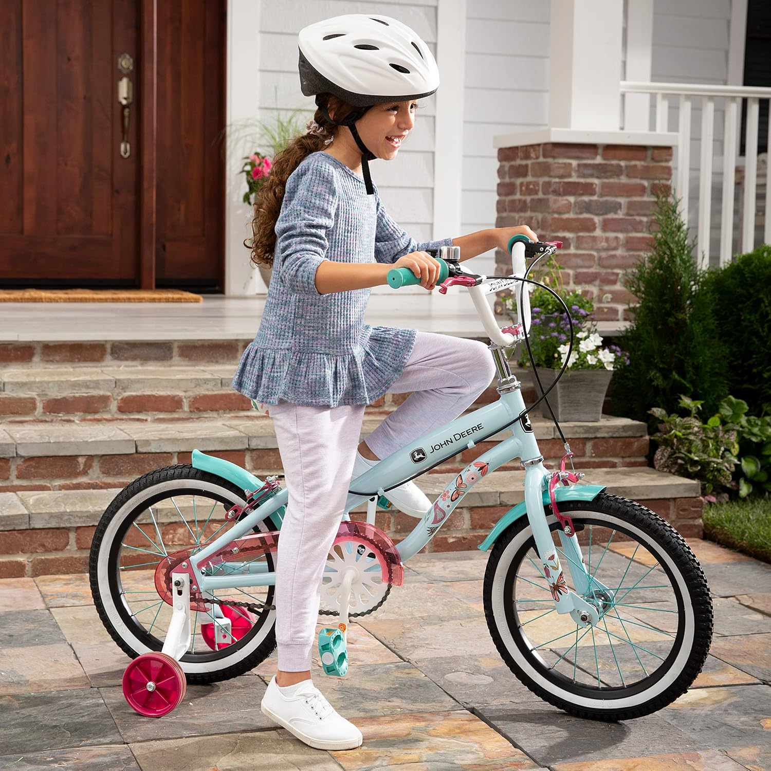 John Deere Kids Bike – 16 Inch Boys and Girls Bike — Bluebird — Sturdy and Lightweight Kids Bicycle for Ages 4 and Up — Toddler Bike with Adjustable Handle Bars and Seat