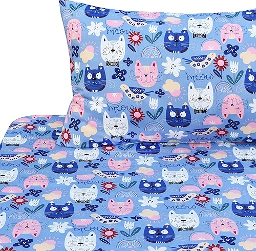 Miniatura 1 de J-pinno Juego de sábanas de 3 piezas con diseño de castillo de arcoíris rosa con diseño de unicornio rosa, 100% algodón, decoración de dormitorio,