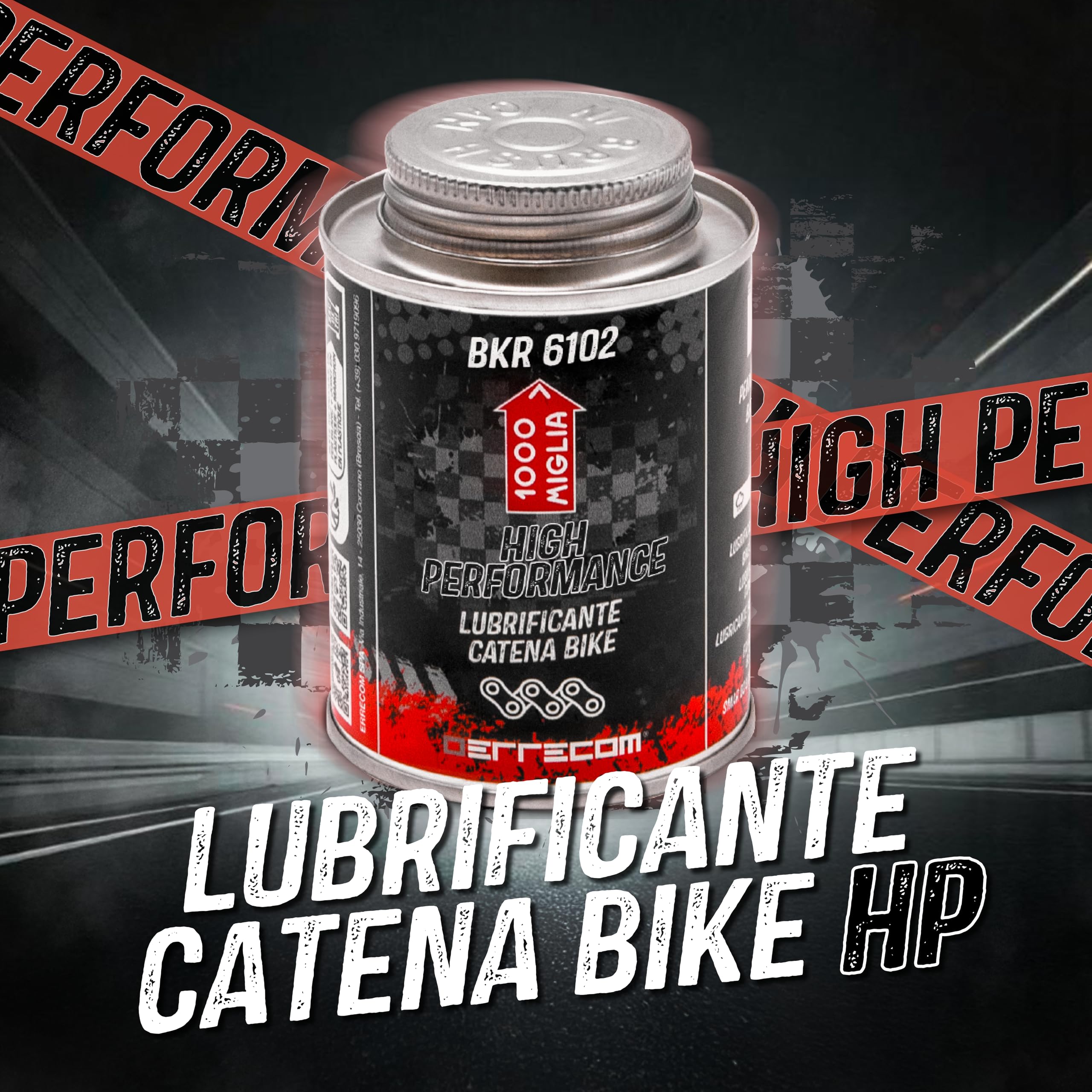 1000 Miglia BKR 6102 Lubrificante Catena Bici High Performance, per Tutte le Stagioni e Condizioni Atmosferiche, Barattolo All-In-One da 60 ml con Pennello incluso