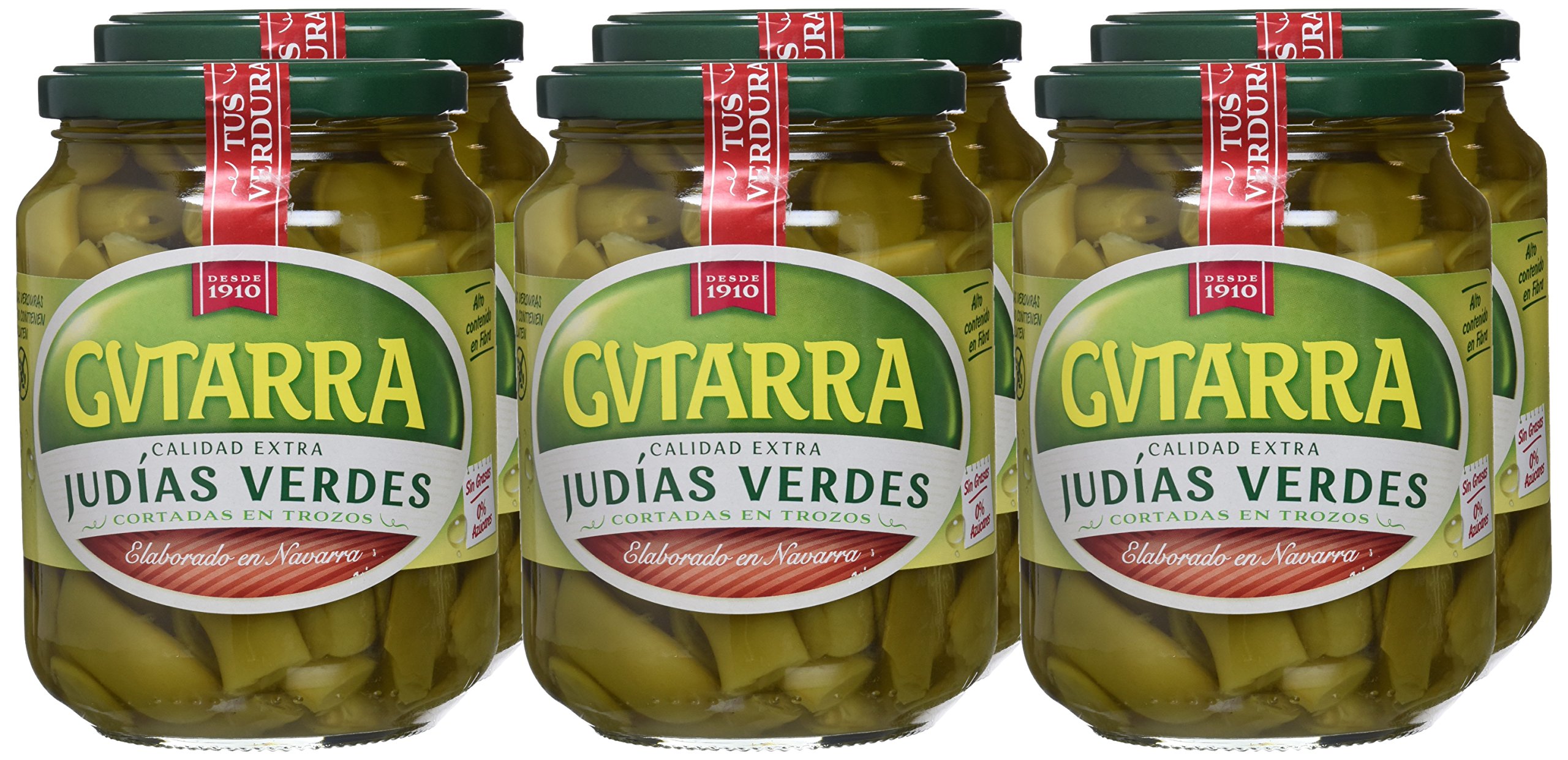 Gvtarra Judías Verdes Trozos Verdura - Paquete de 6 x 350 gr - Total: 2100 gr