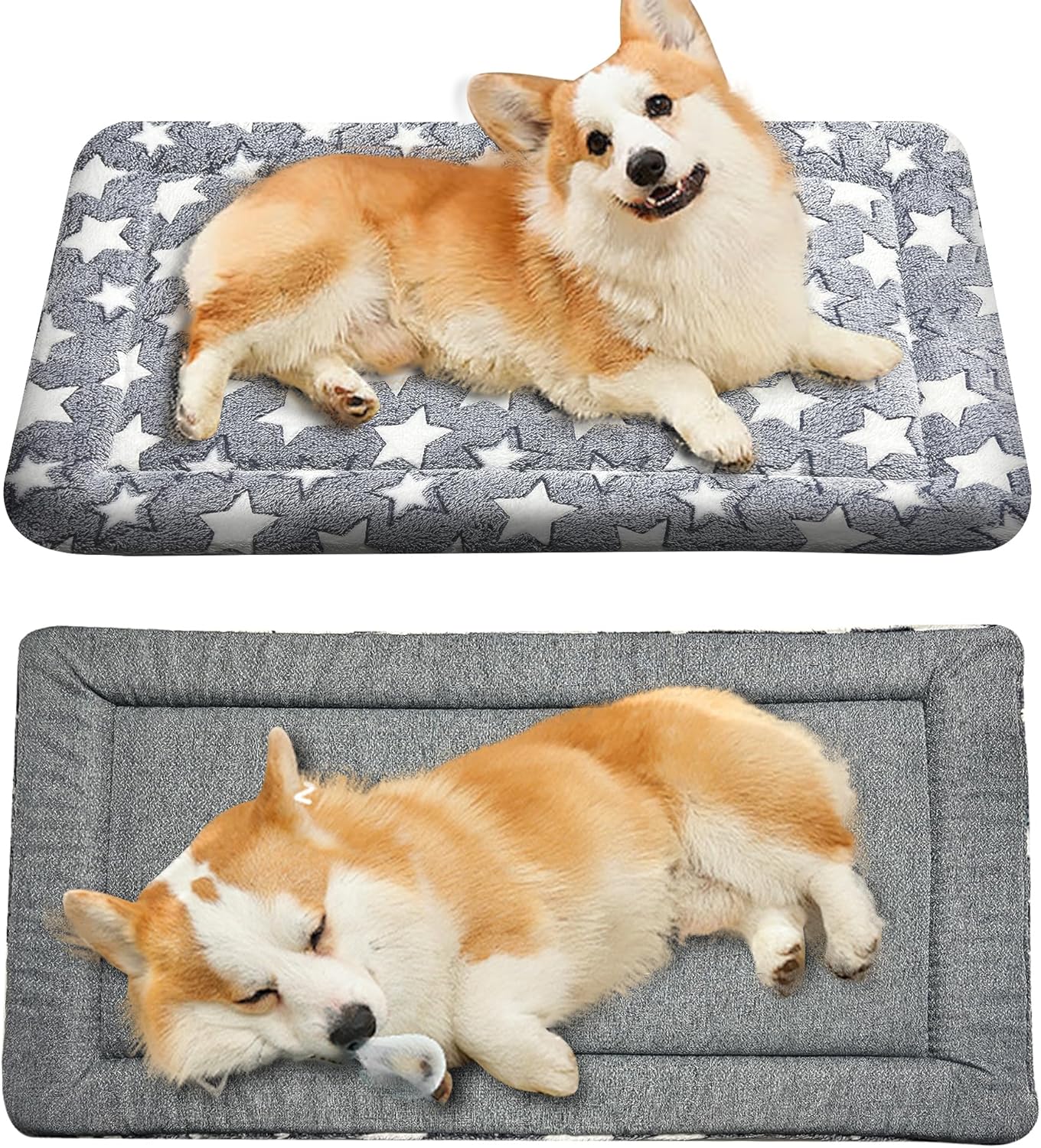 Dog Bed Mat, Reversible Crate Pads for Small/Medium/Large Dogs & Cats Sleeping, Portable & Soft, Dog Beds Crate Pad – Machine Washable Dog Mat Bed Kennel Mat Cat Bed S(24 * 18 * 1.5)