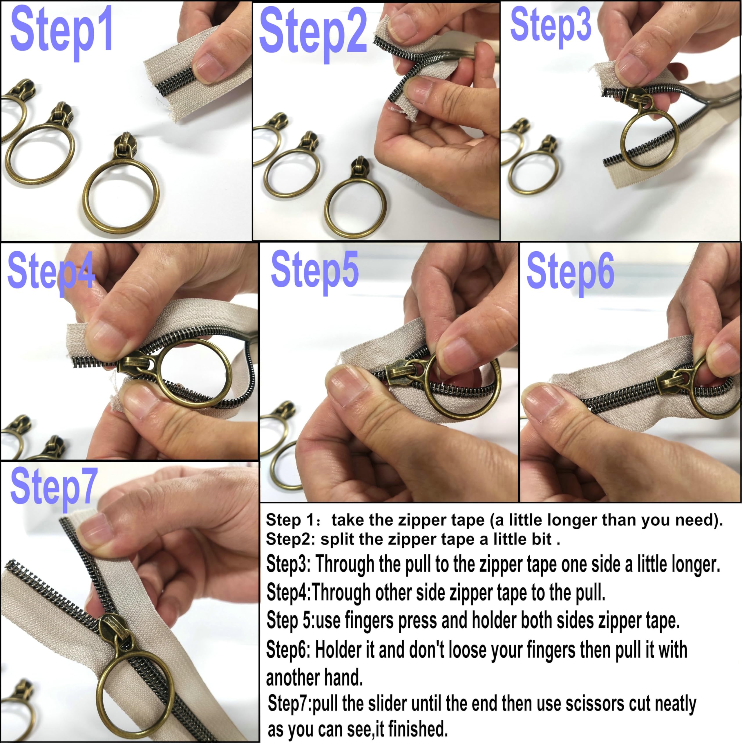 Leekayer #5 Metallic Nylon Coil Zippers By The Yard Bulk 10 - View #8
