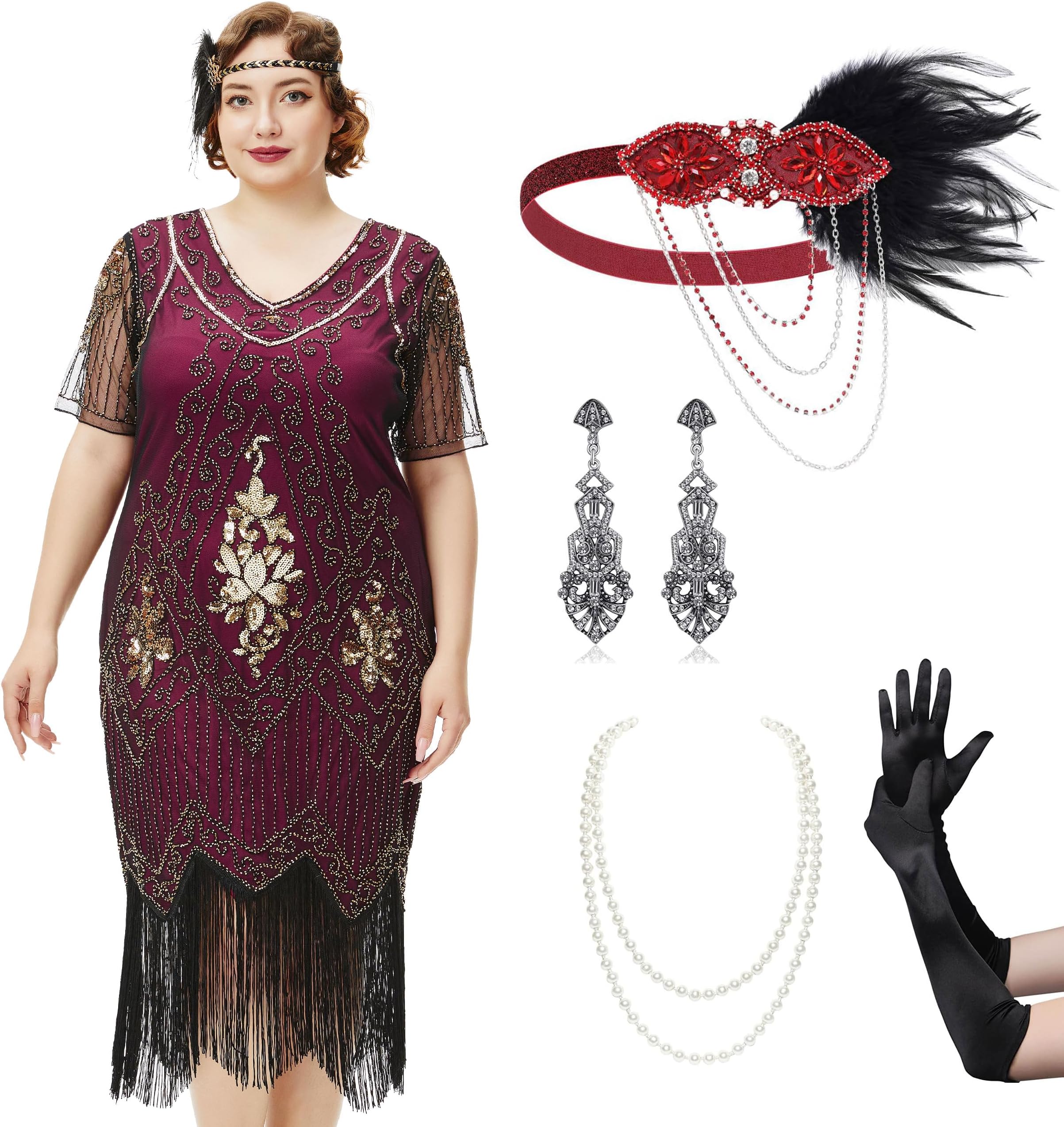 1920 plus size dress Clearance