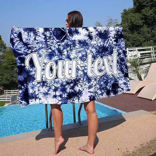 Miniatura 2 de NIBESSER Toalla de playa personalizada con nombre personalizado, toallas de microfibra sin arena, regalos personalizados, toalla de playa de viaje,