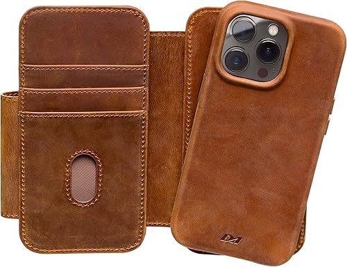 Miniatura 4 de Classic V5 - Funda tipo cartera de piel con funda magnética desmontable compatible con iPhone 13, compatible con MagSafe y todos los accesorios de