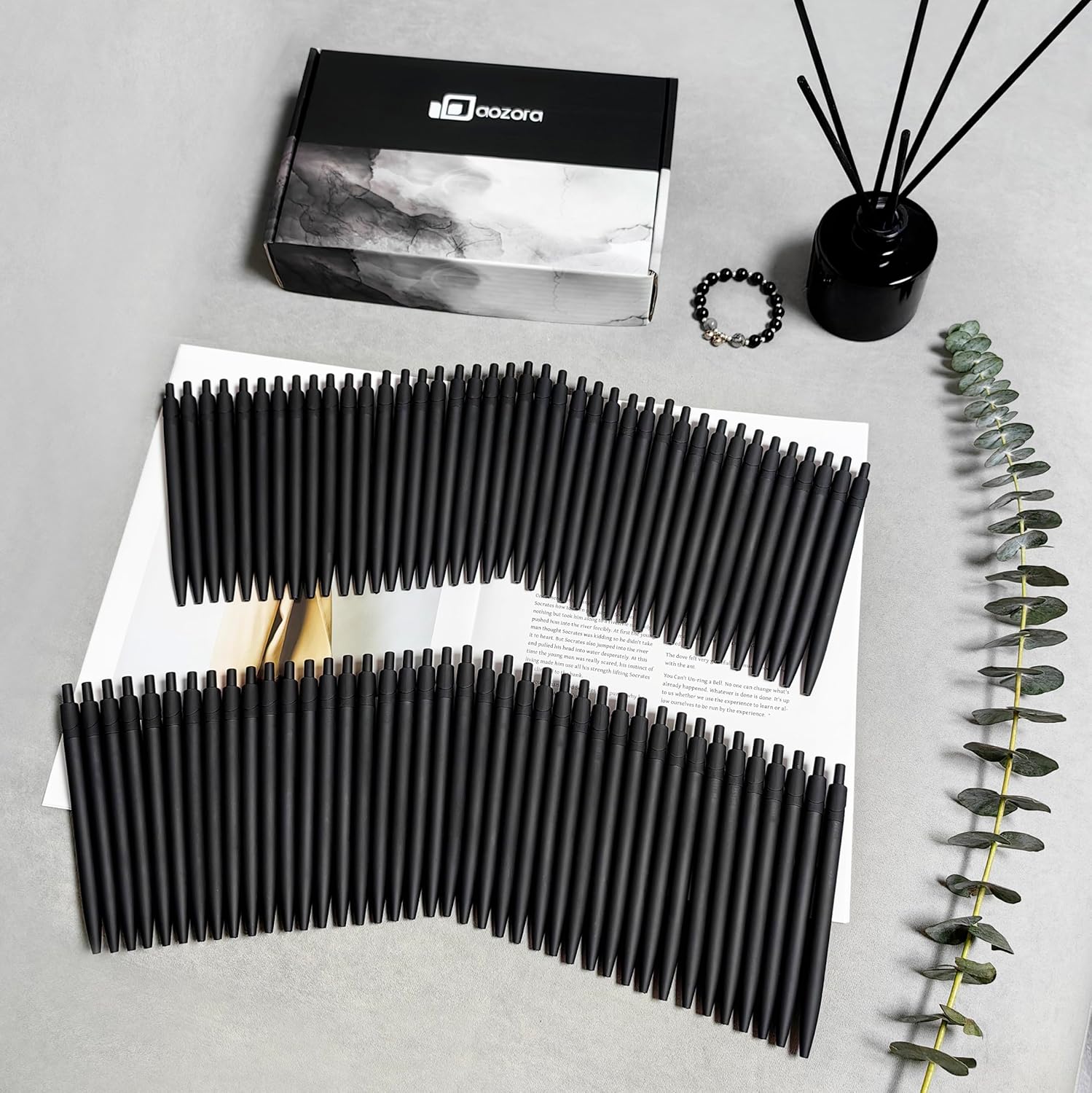 Aozora Pens Bulk 120 Pack Black Click Pens No Bleed Wholesale Retractable Ballpoint Pens Medium Point,Smooth Ink Pens for Journaling School Office Supplies 1.0MM Black Ink - Image 6