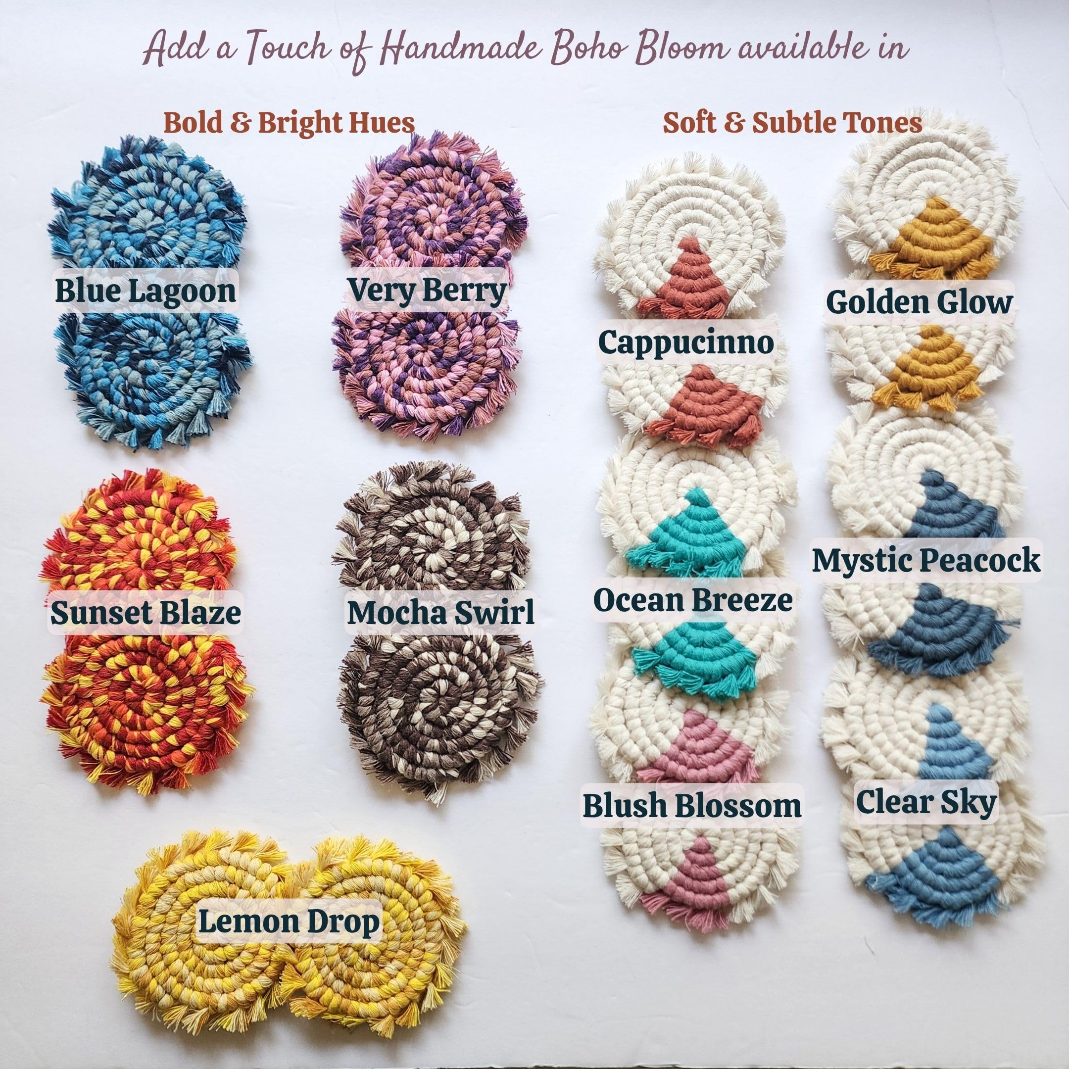 Cotton Car Coasters 2pc Car Cup Coasters Cute car Accessories for Women car Coaster for Cup Holders Mocha — view 7