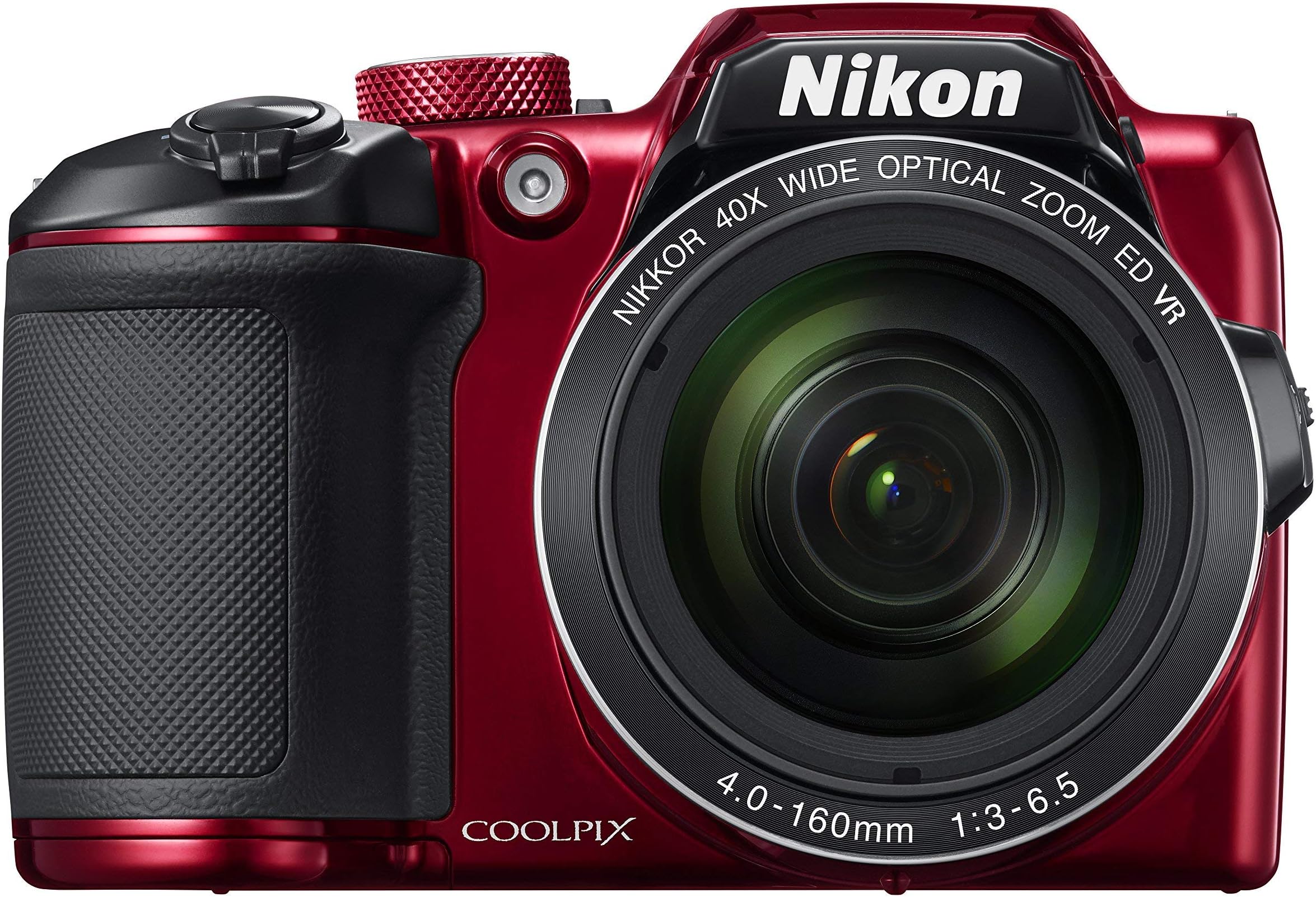 Nikon COOLPIX B500 16MP Digital Camera with 3 Inch TFT LCD Screen Nikkor Lens With 40x optical zoom wifi, Red (Renewed)