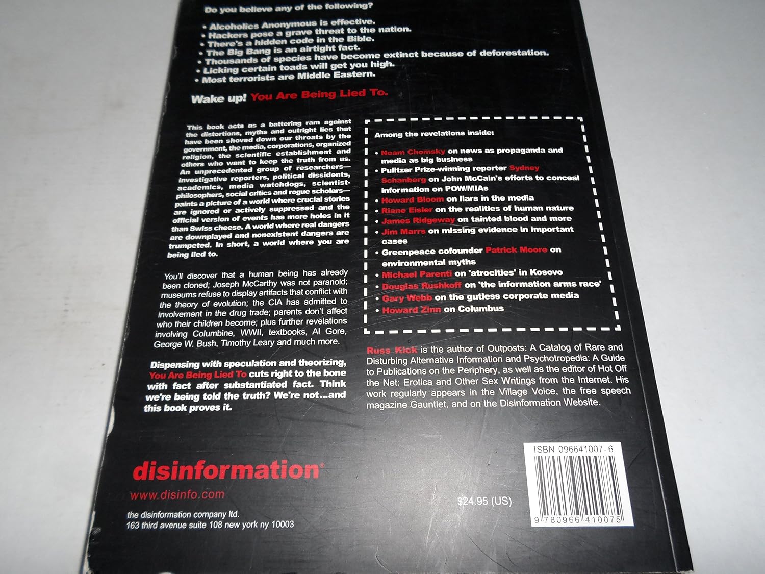 You Are Being Lied To: The Disinformation Guide to Media Distortion, Historical Whitewashes and Cultural Myths