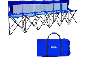 Portable Sports Bench with Mesh Seat and Back