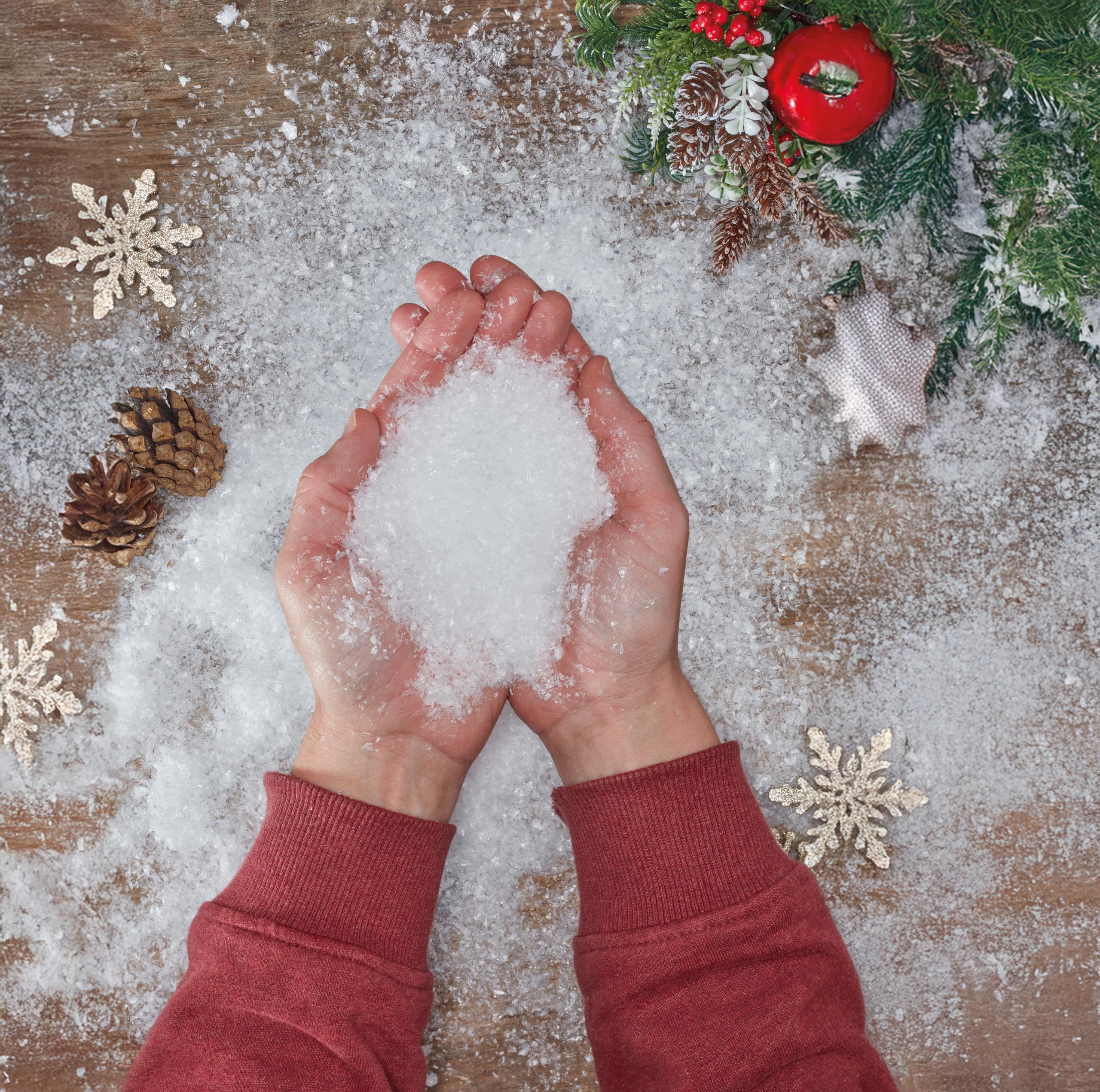 Fausse neige réaliste pour village de Noël et boules à neige 500g