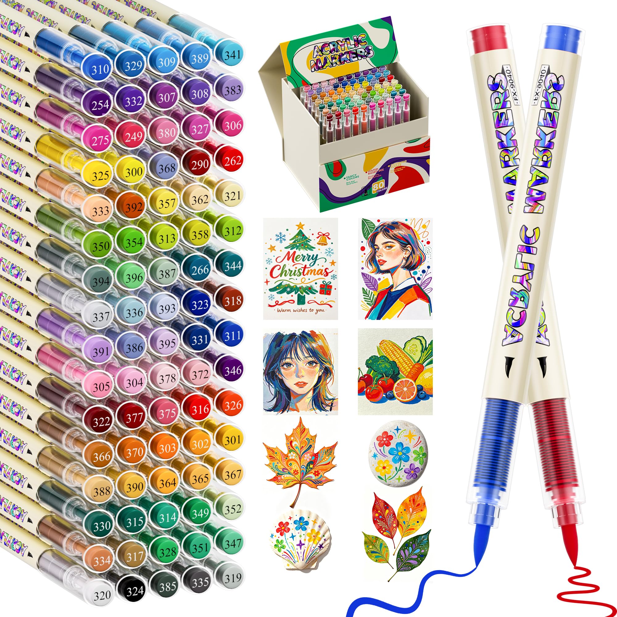 TrendGate 80 Couleurs Feutre Acrylique, Utilisation Multi-surface