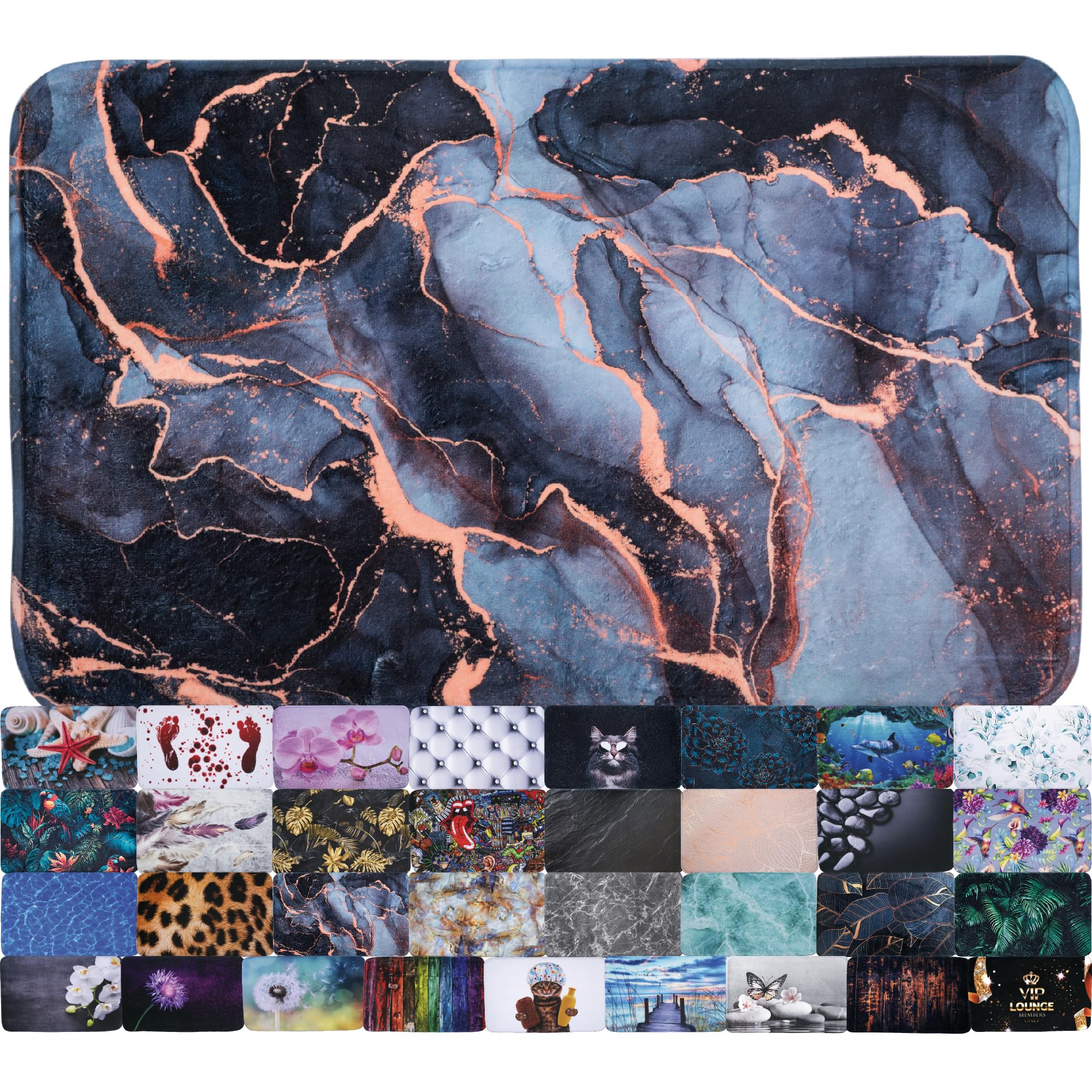 Sanilo Bath Rug I Wide Choice of Beautiful Non-Slip Bath Mats I I Super soft I Quick-drying I Washable (Marble Abstract, 70 x 110 cm)
