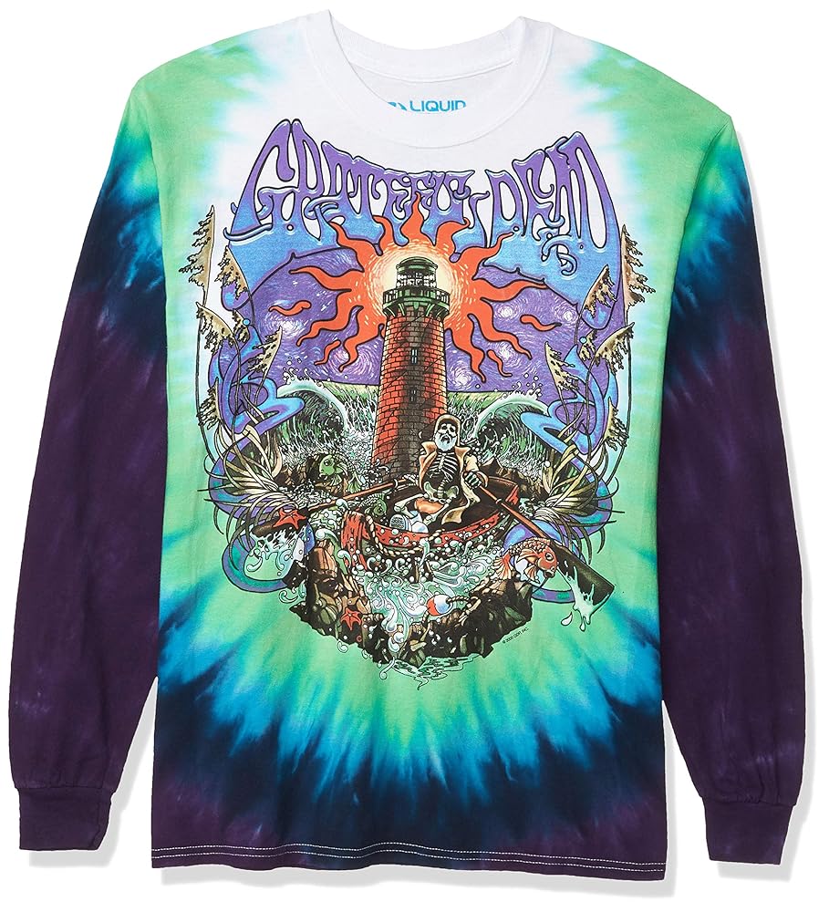 【BLUER】RAIN DESTROYED GRADATION BLEACHED LONG SLEEVE rainbow-marbled-gradient-with-