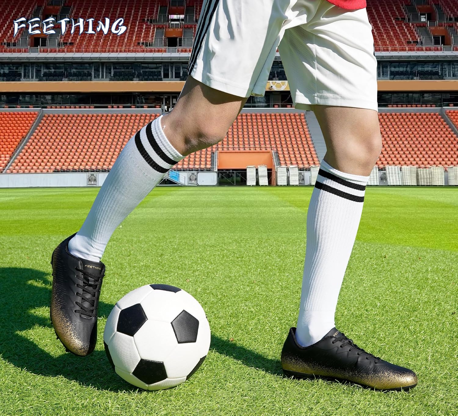 Unsix Adult Soccer Cleats for Men Women Lightweight Breathable Football Shoes with FG Studs Enhanced Traction for Firm Ground - Image 2