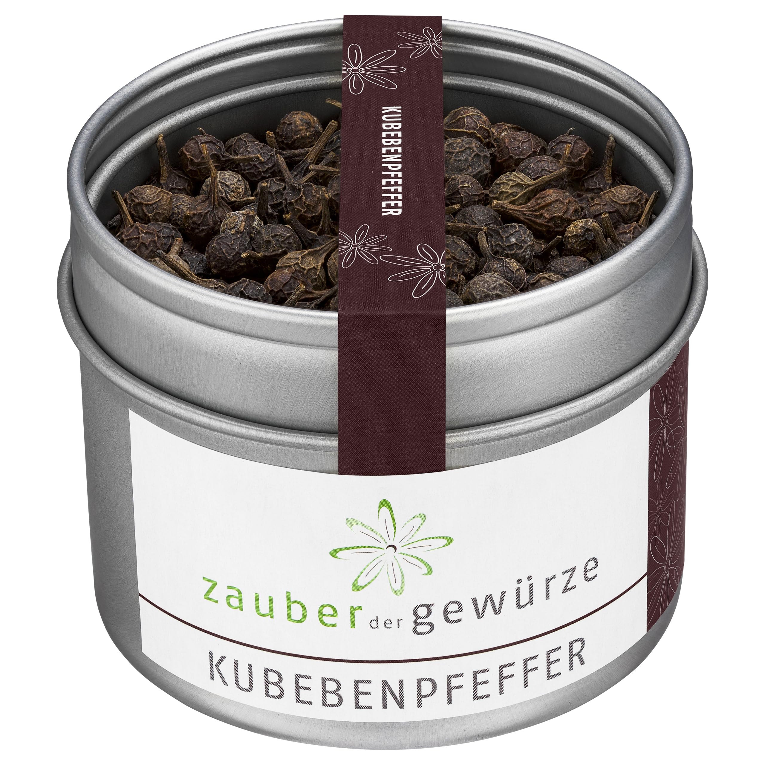 Zauber der Gewürze Kubeben Pfeffer ganz – Kubebenpfeffer mit kräftigem Aroma, ideal für Fleisch- und Gemüsegerichte, 45 g