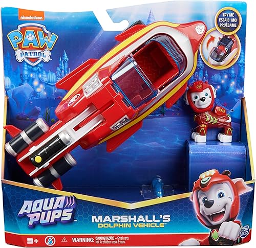 Miniatura 10 de Paw Patrol Aqua Pups Marshall - Vehículo de delfín transformable con figura de acción coleccionable, juguetes para niños a partir de 3 años