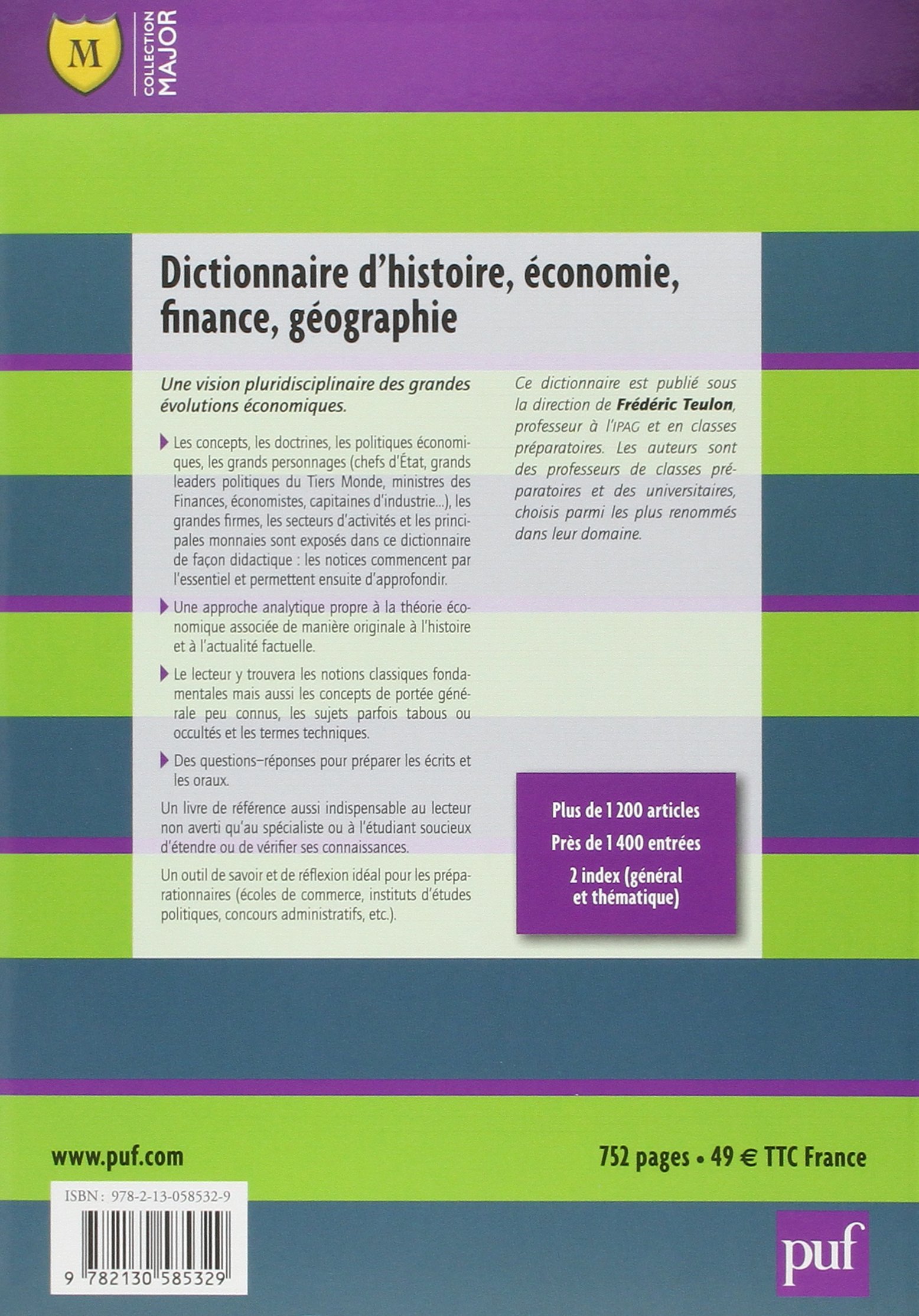 Dictionnaire Histoire, Economie, Finance, Géographie: Hommes, Faits, Mécanismes, Entreprises, Concepts
