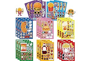 24 Sheets of Delicious Vinyl Fastfood Sticker Decals for Kids' Fun