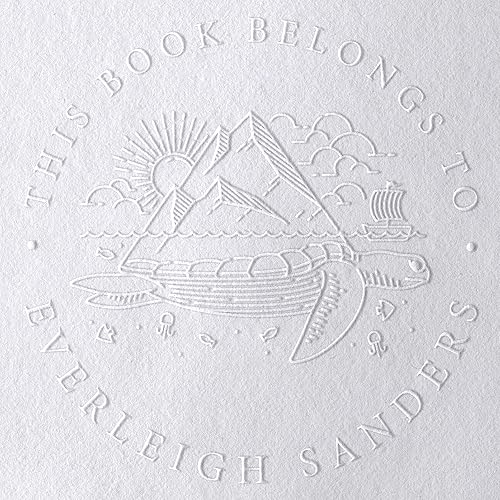 Sello de libro de biblioteca personalizado con tema de tortuga, estampado personalizado para una propiedad exquisita de un libro, sello en relieve,