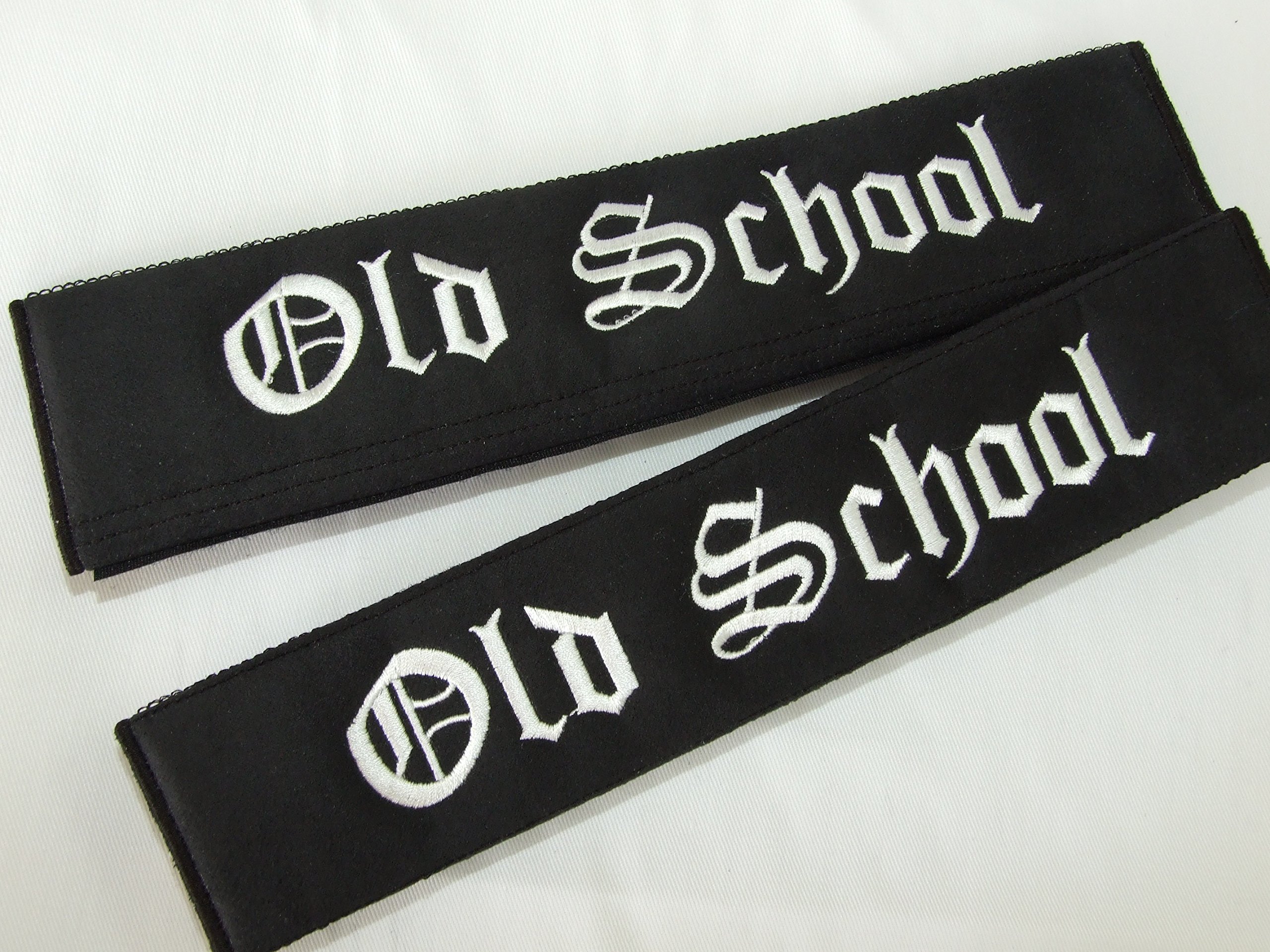 ONEKOOL OLDSCHOOL Old School Black Faux Suede Fabric Seat Belt Shoulder Pads