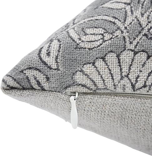 Miniatura 3 de Funda de almohada de lino grueso, almohada para exteriores con estampado de telar a mano, funda de cojín sostenible hecha a mano con cremallera para