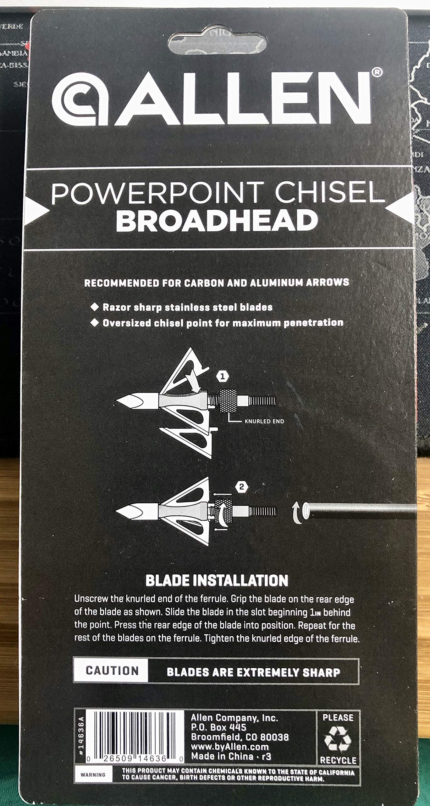 Allen PowerPoint Chisel Broadheads (3-Pack)