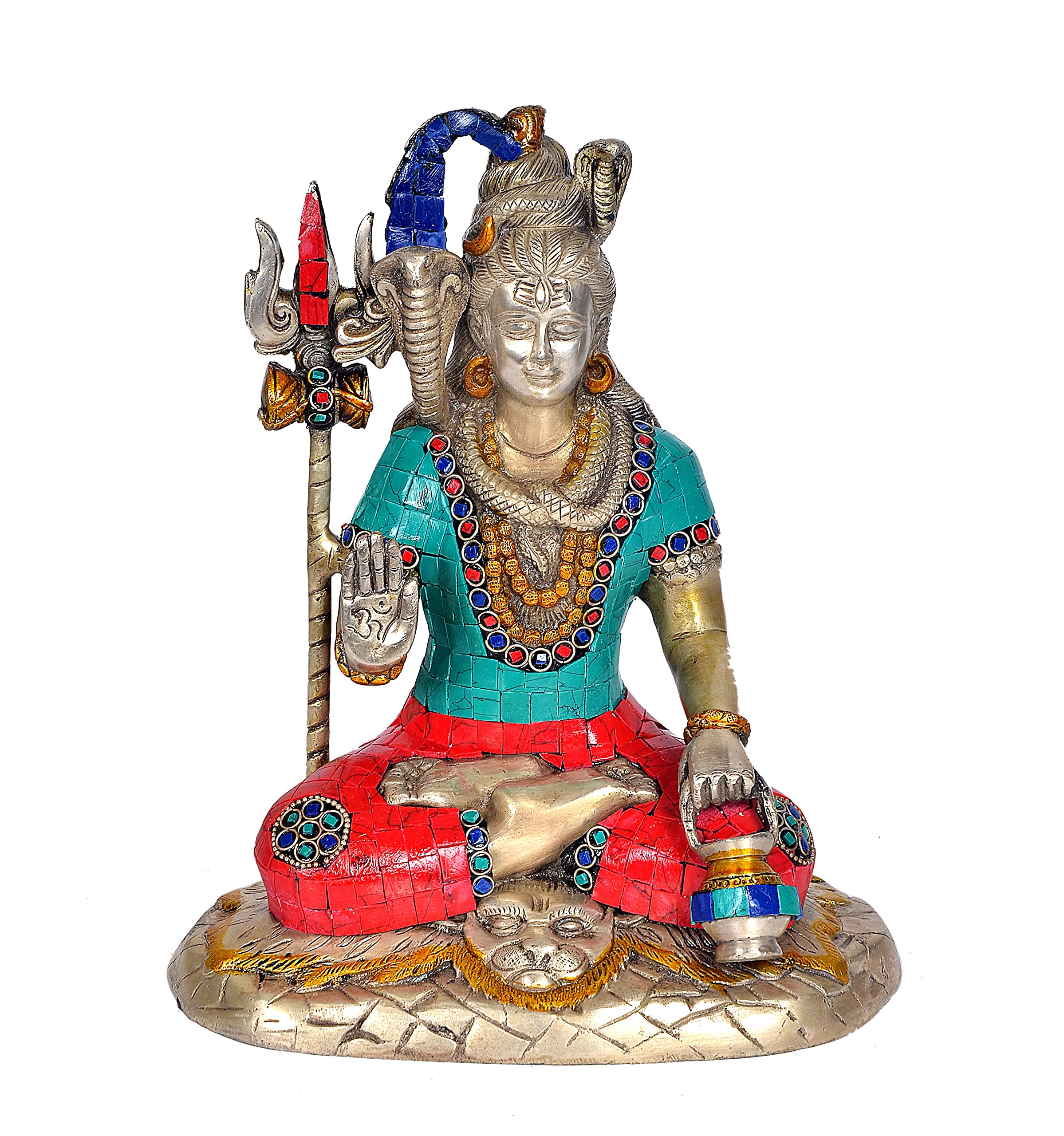 Statue Seigneur Shiva en laiton, cadeau spirituel de 28 cm