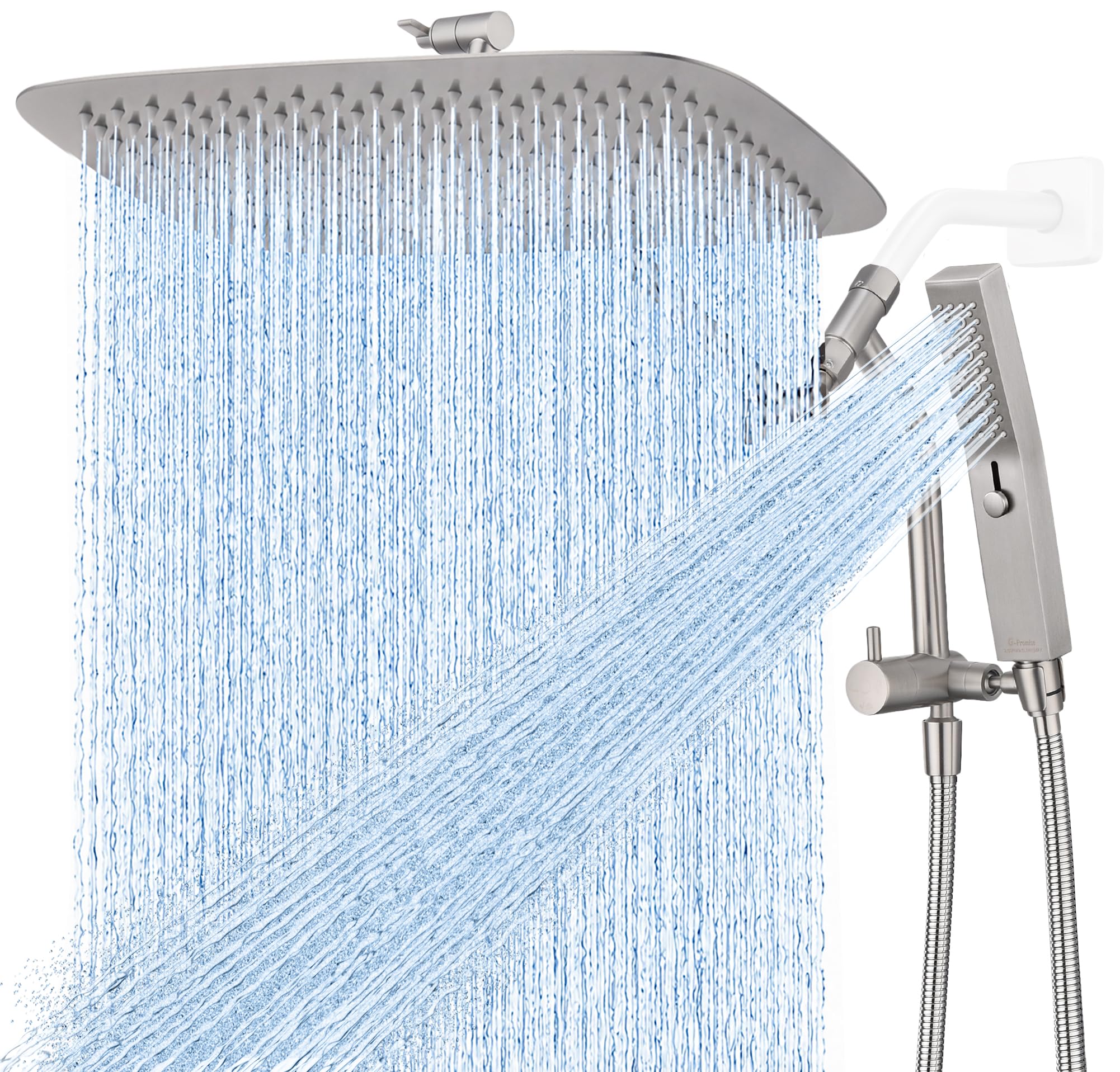 G-Promise All Metal 16 Inch Rain Shower Head with Massage Mode