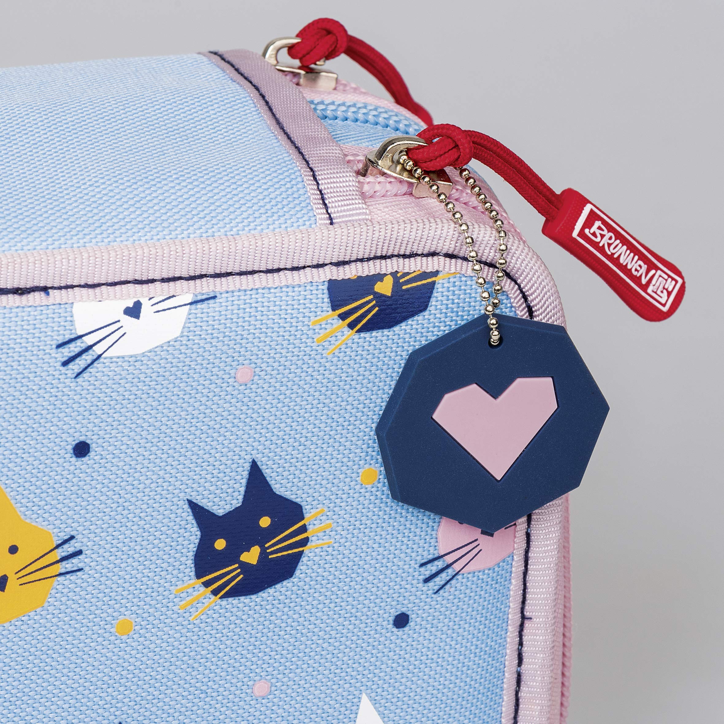 Brunnen Schüler-Etui Federmappe mit 3 Reißverschlüssen mit Katzen