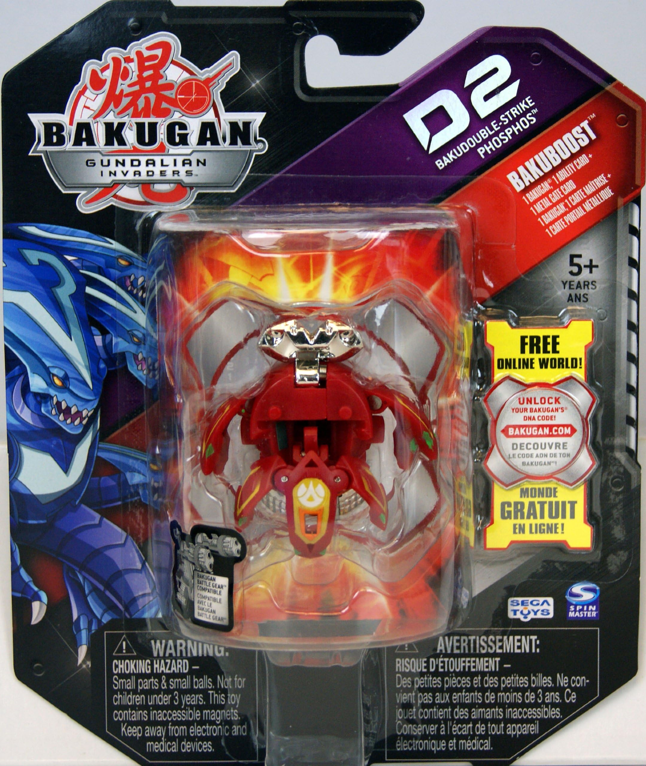 BAKUGAN - Gundalian Invaders - Bakuboost - D2 Bakudouble-Strike Phosphos (Red)