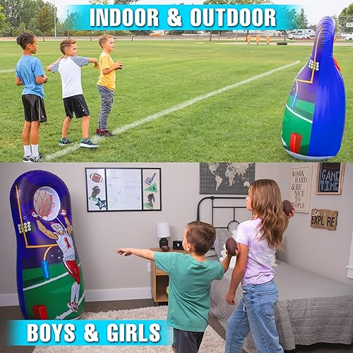 Miniatura 4 de JOiFULi Juego de fiesta inflable de fútbol de mariscal de campo juguetes deportivos y regalos para niños niñas y familiares