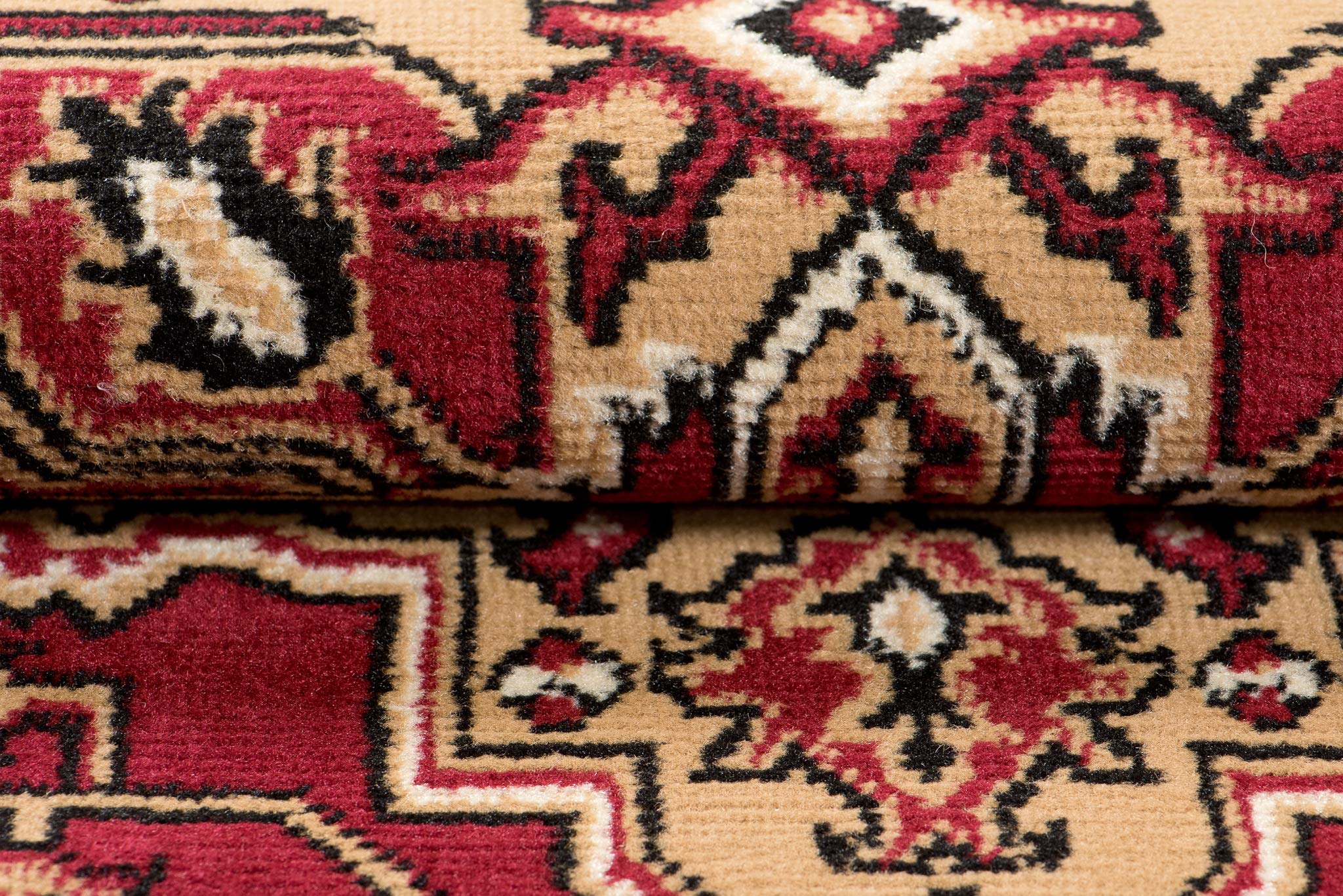 Carpeto Rugs Teppich Orientalisch Rot Klassisch Muster Kurzflor Öko-Tex Wohnzimmer 200 x 300 cm
