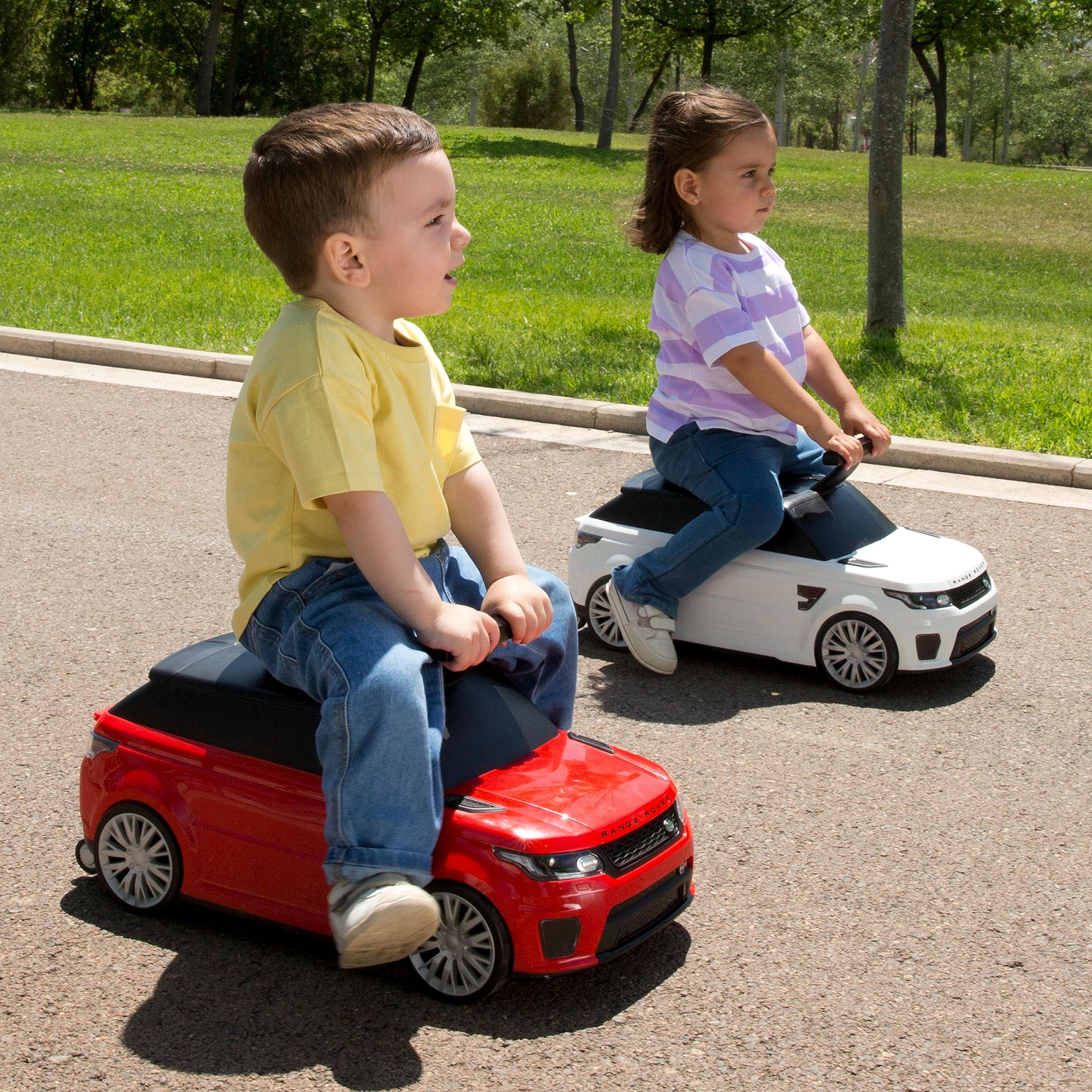 FEBER Range Rover Foot to Floor and Suitcase 2 en 1 Maleta Infantil para Viajes Coche Correpasillos Rojo
